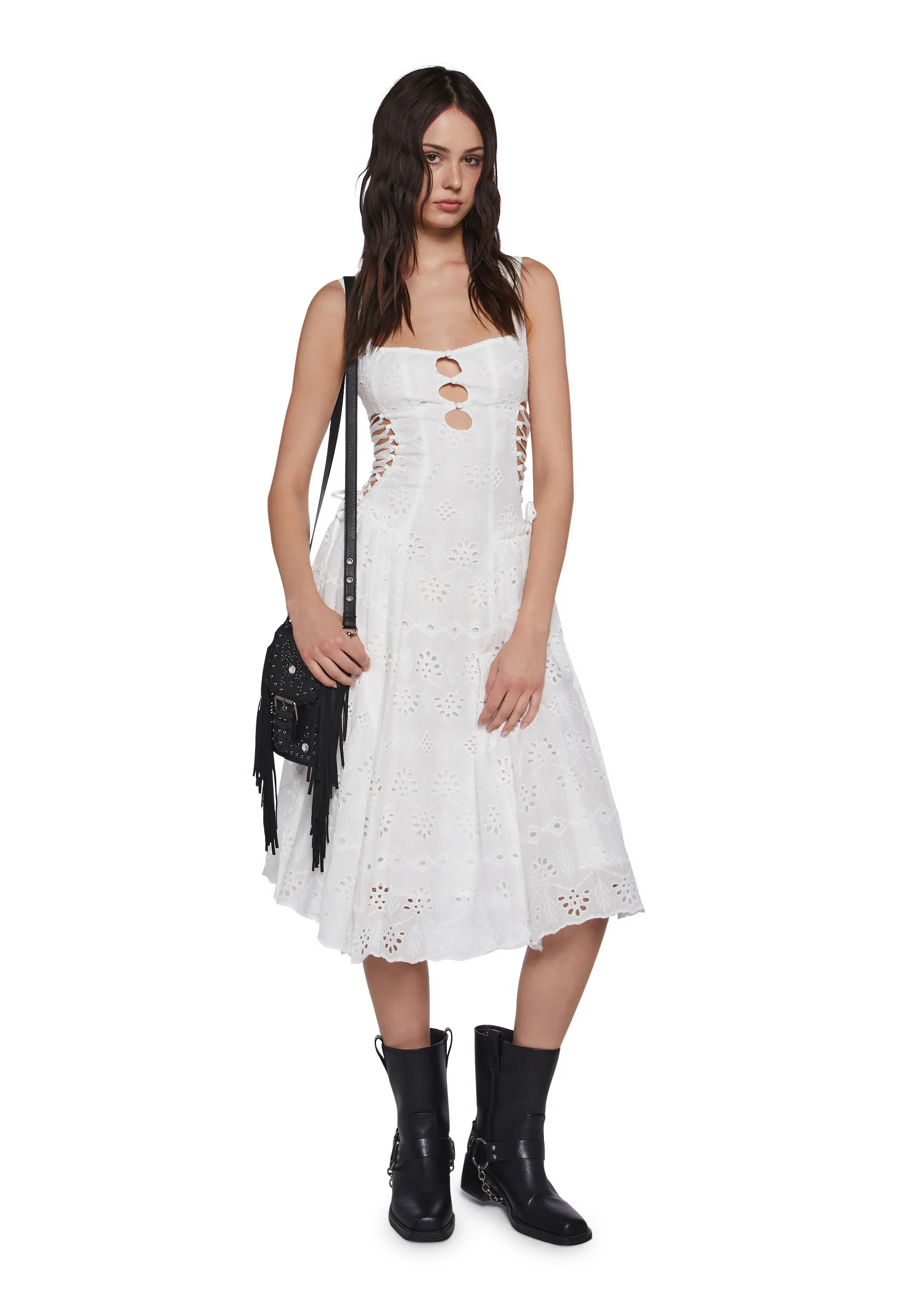 Blissful Breeze Eyelet Midi Dress - Image 5