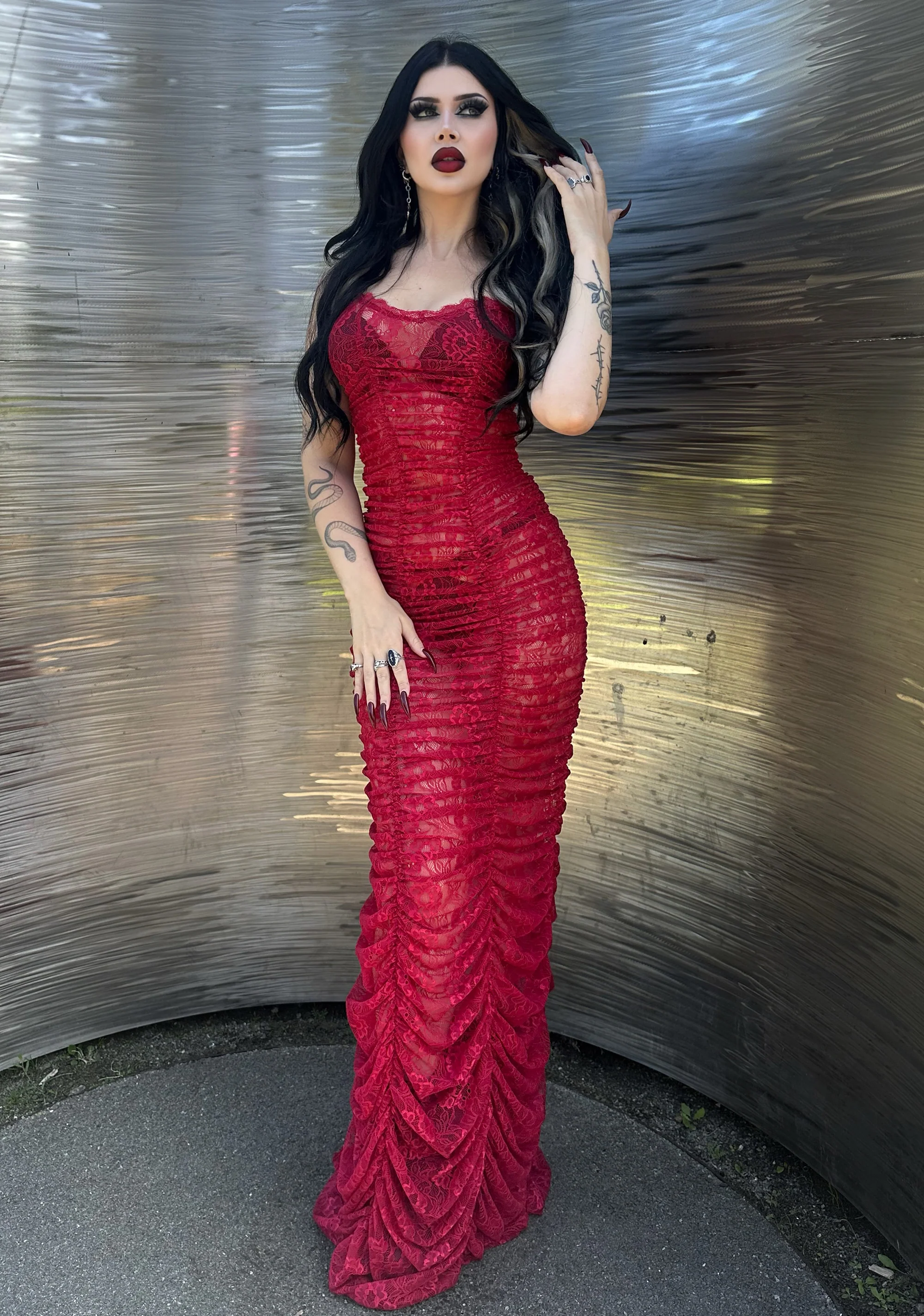 Blood Sucker Maiden Lace Maxi Dress - Image 7