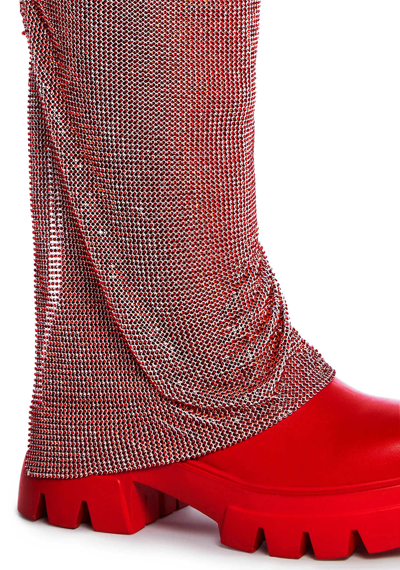 Bloomfield Chainmail Ankle Boots - Red - Image 2