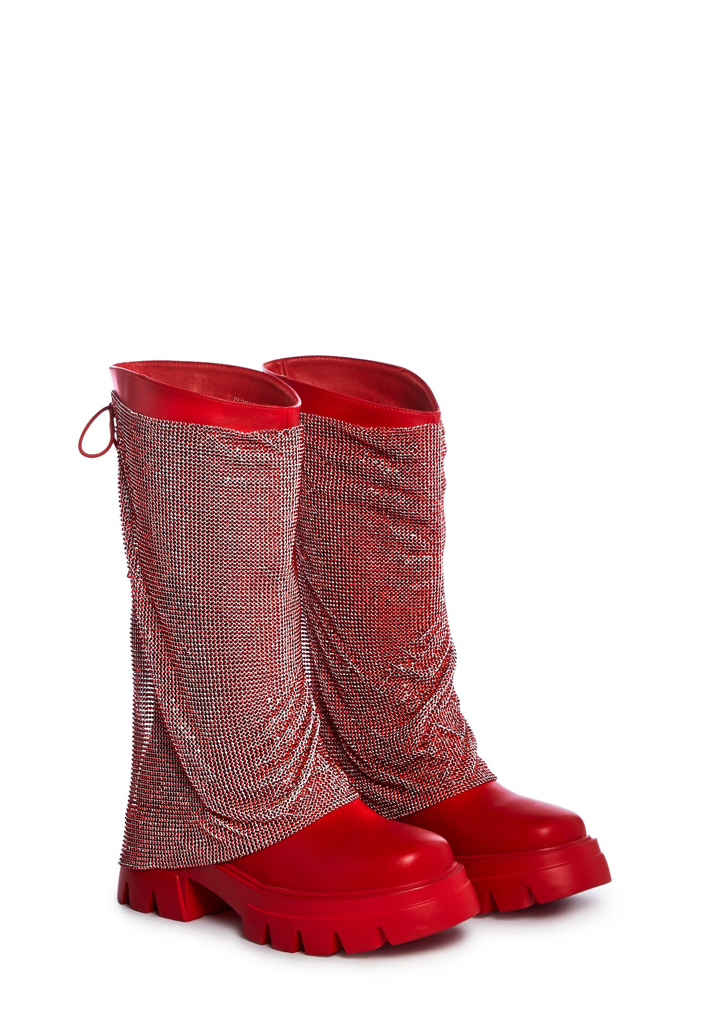 Bloomfield Chainmail Ankle Boots - Red - Image 3