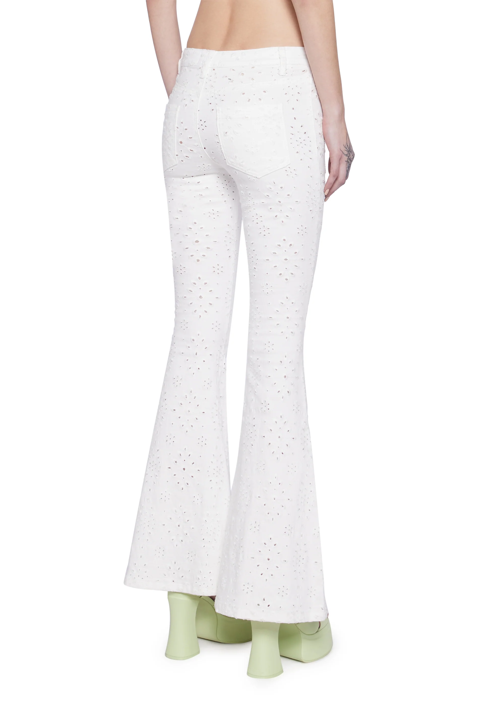Blooming Fields Eyelet Flare Pants - Image 5