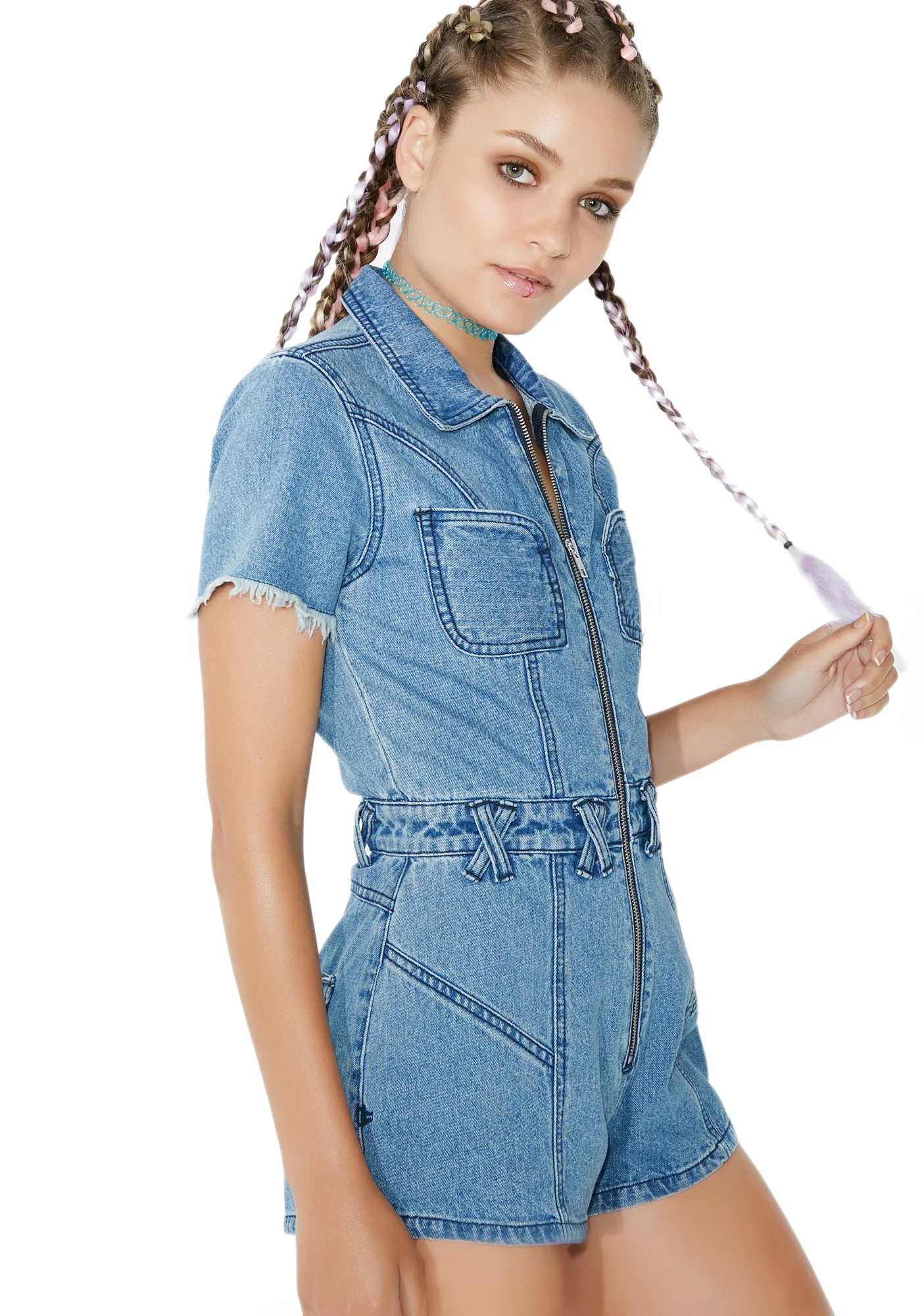 Blue Bird Denim Playsuit - Image 3