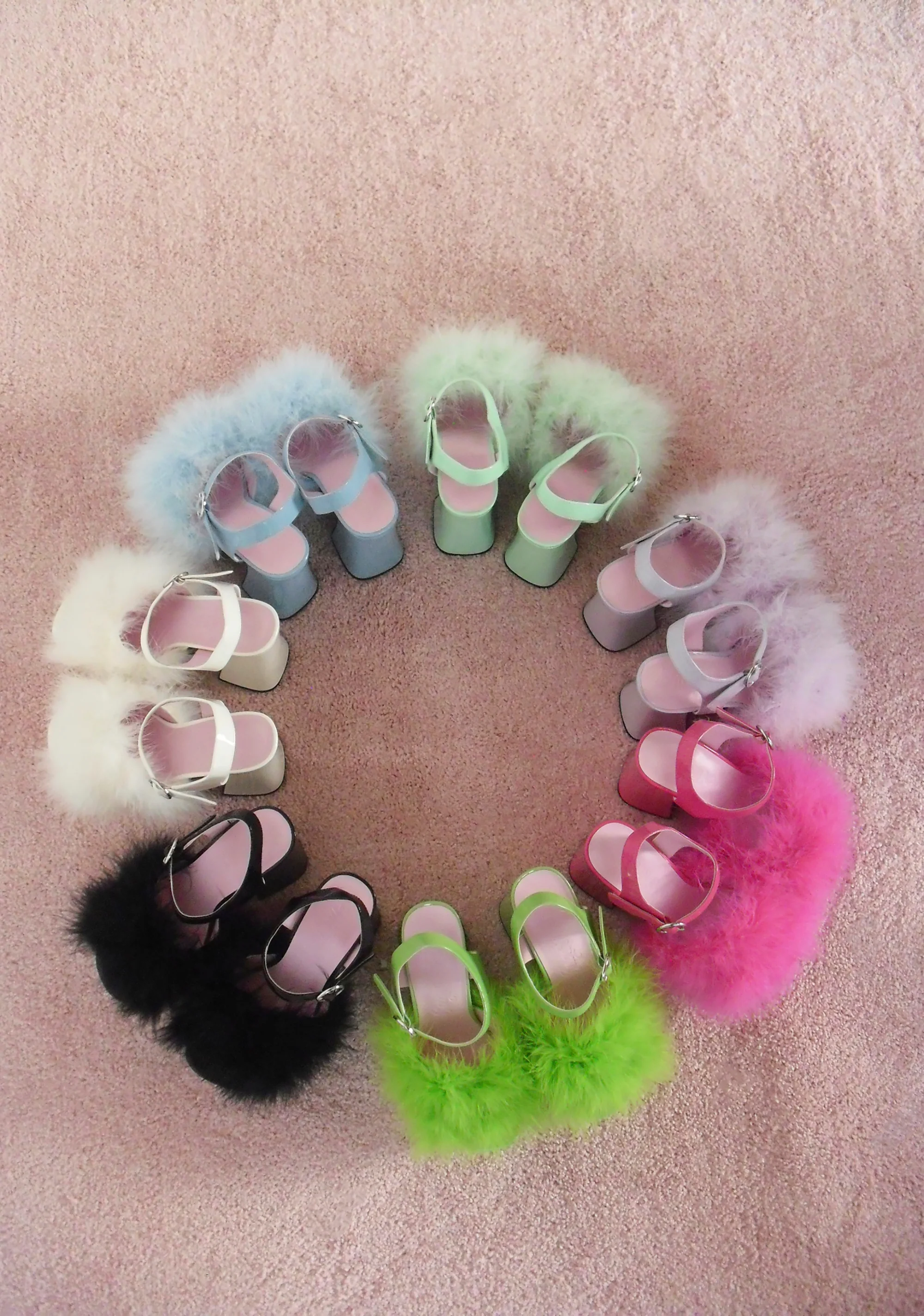 Blushin' N' Crushin' Marabou Heels - Black - Image 5
