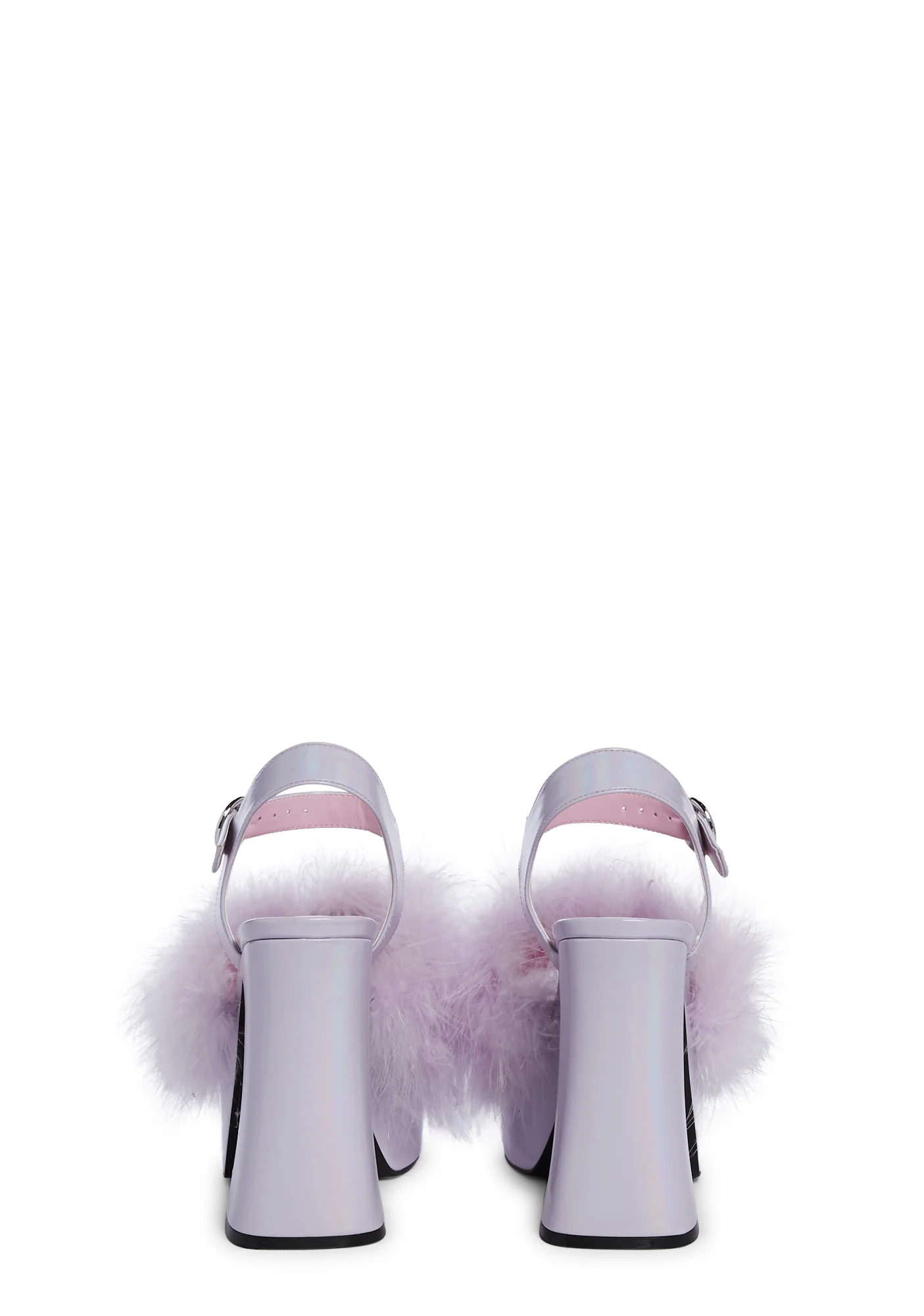 Blushin' N' Crushin' Marabou Heels - Lavender - Image 4