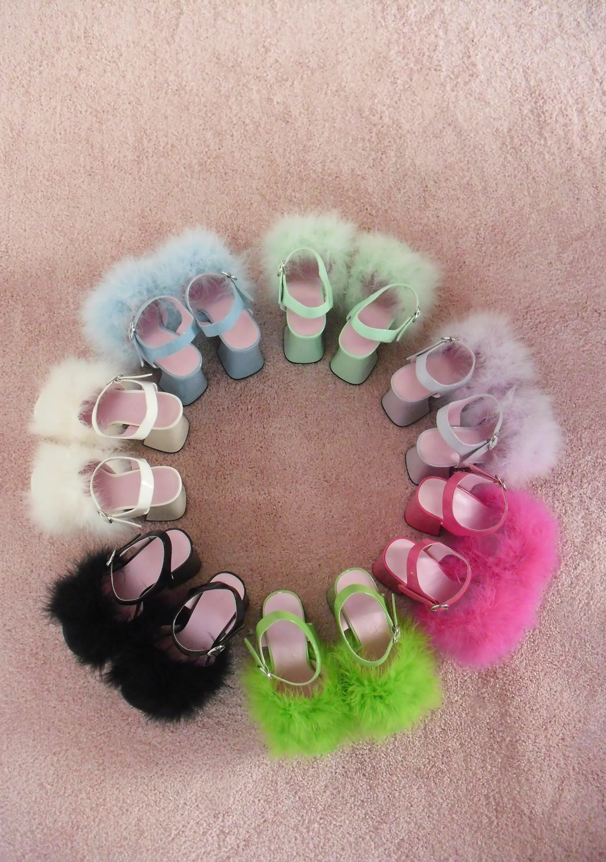 Blushin' N' Crushin' Marabou Heels - White - Image 5