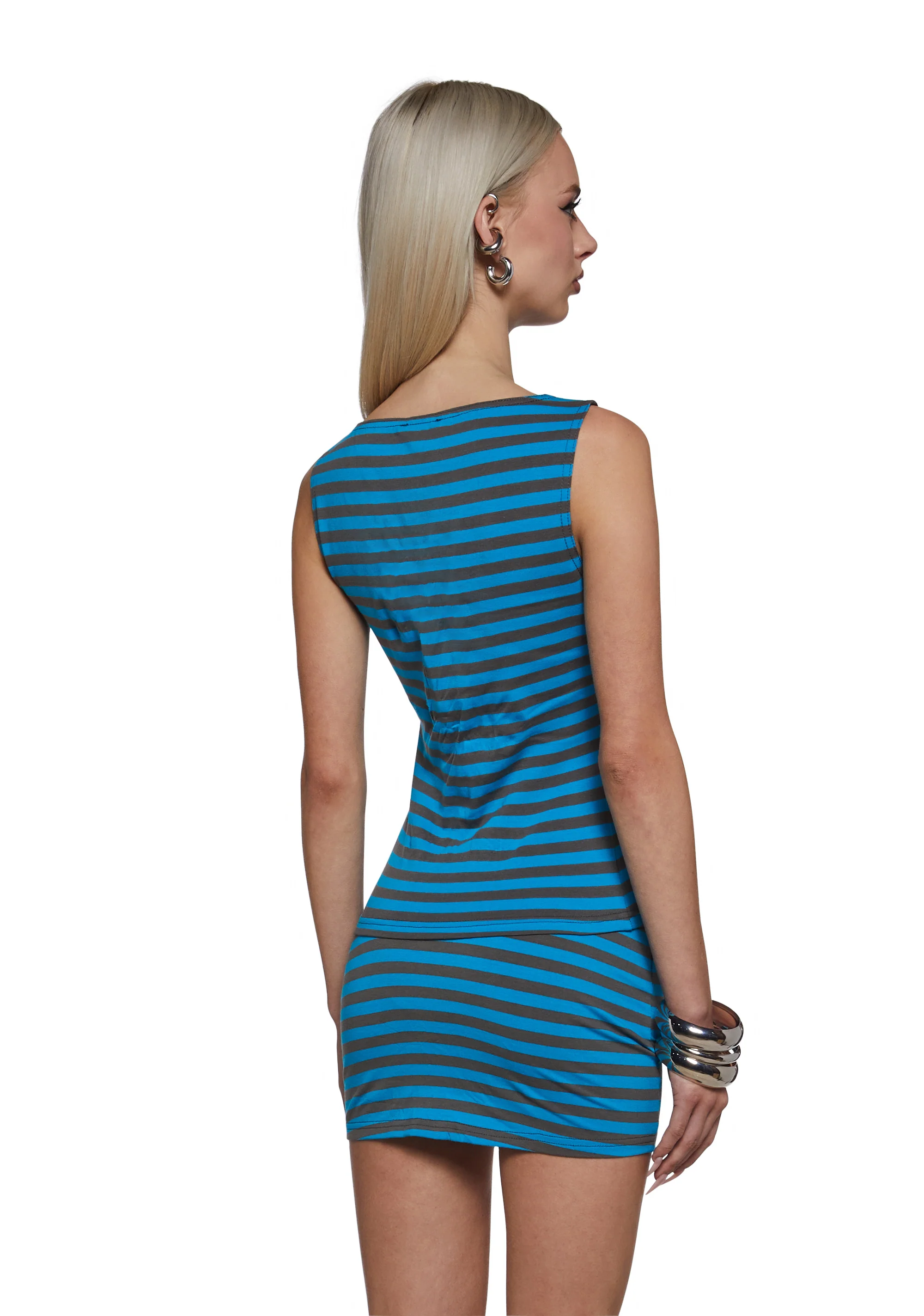 Emma Tank Top Skirt Set - Stripe - Image 4