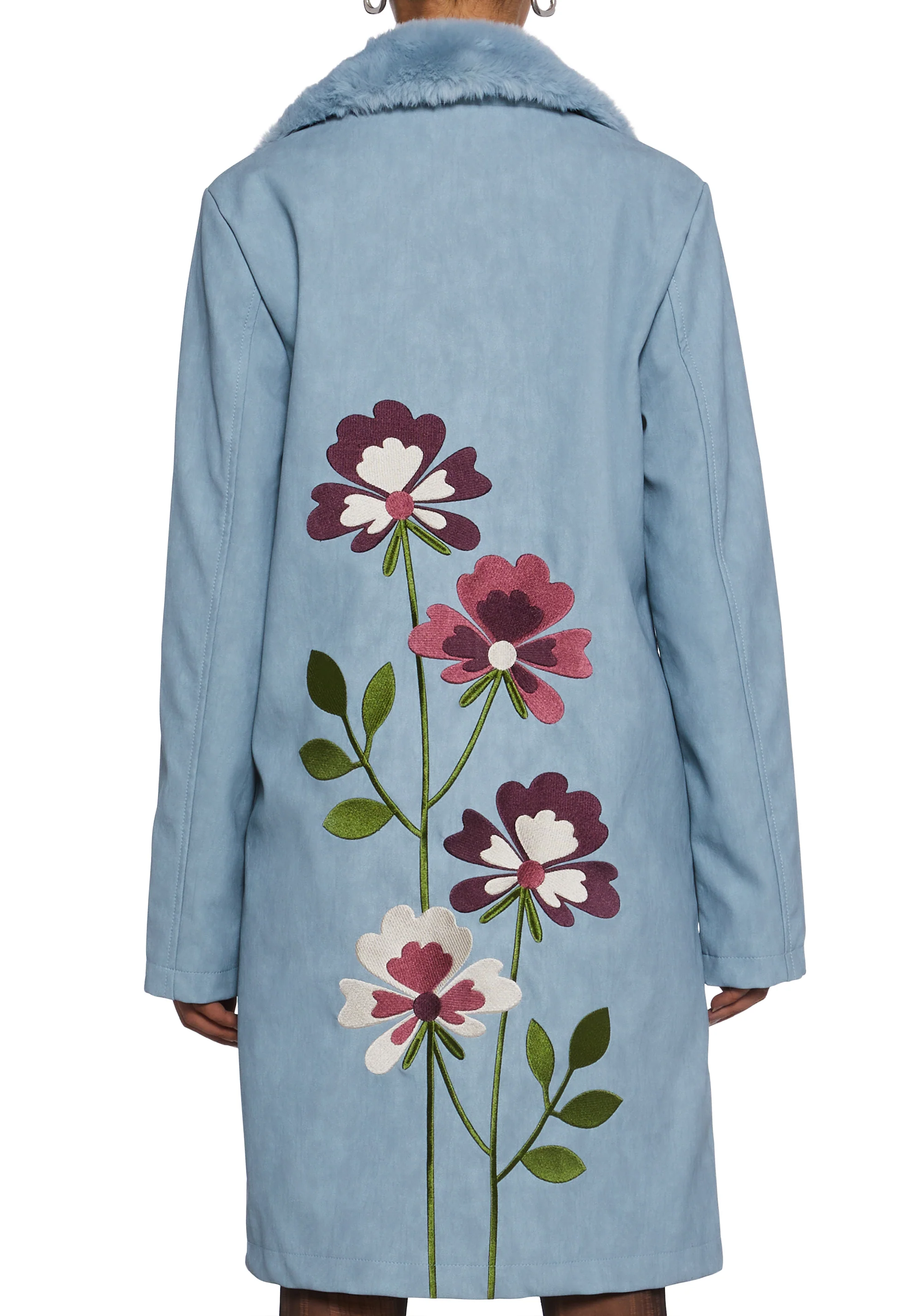 Bohemian Dreamscape Faux Suede Coat - Image 2