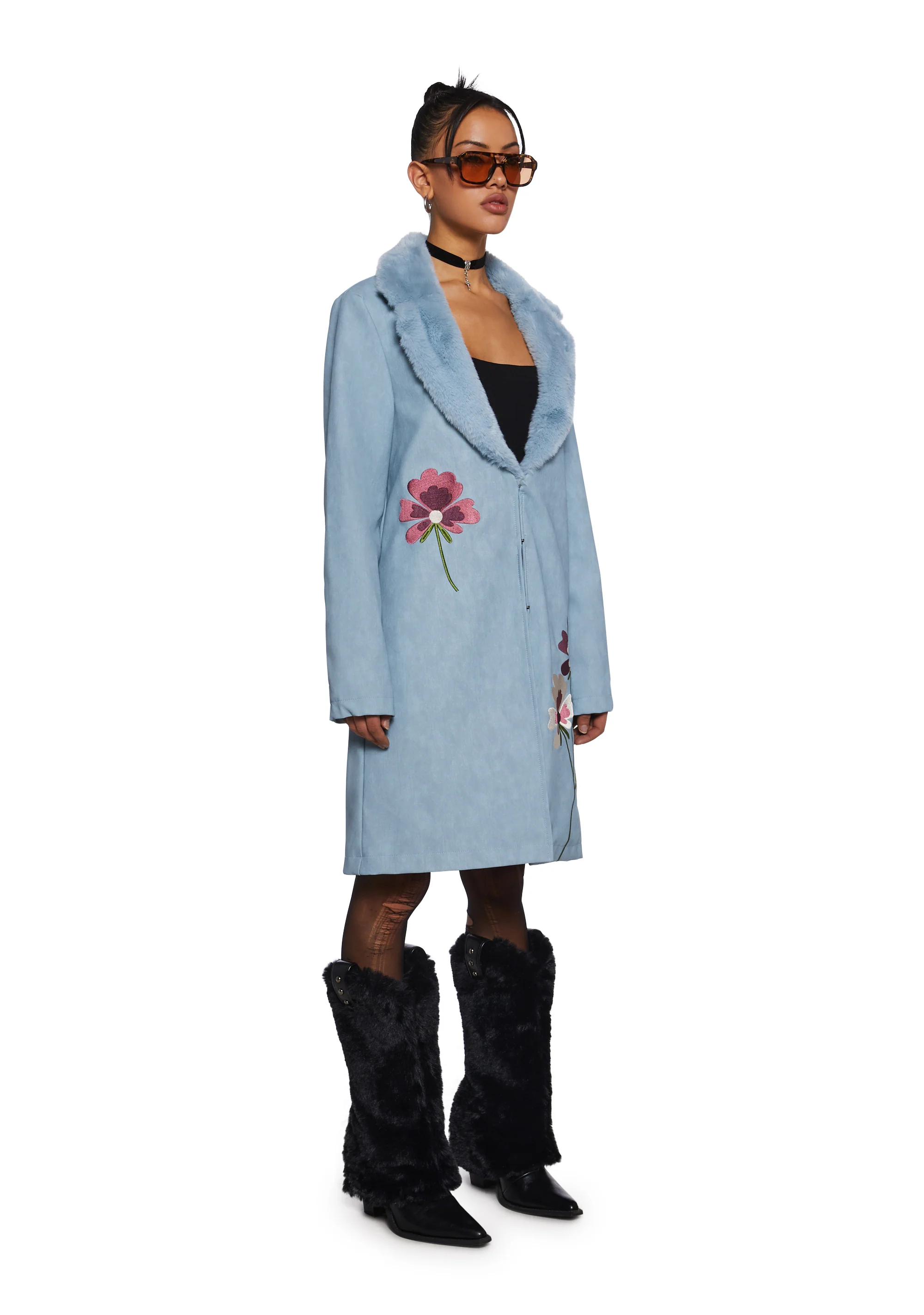 Bohemian Dreamscape Faux Suede Coat - Image 3