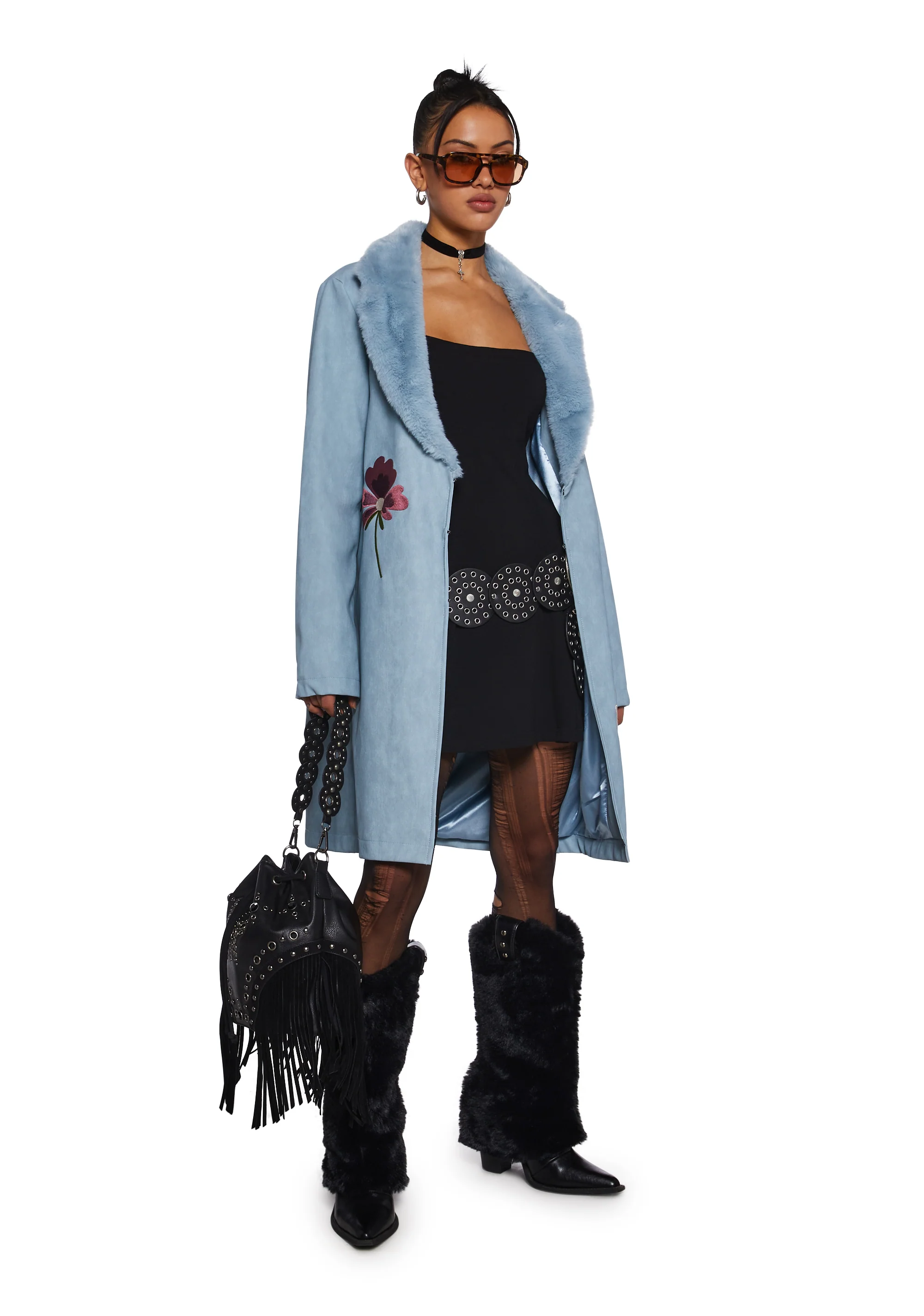 Bohemian Dreamscape Faux Suede Coat - Image 5