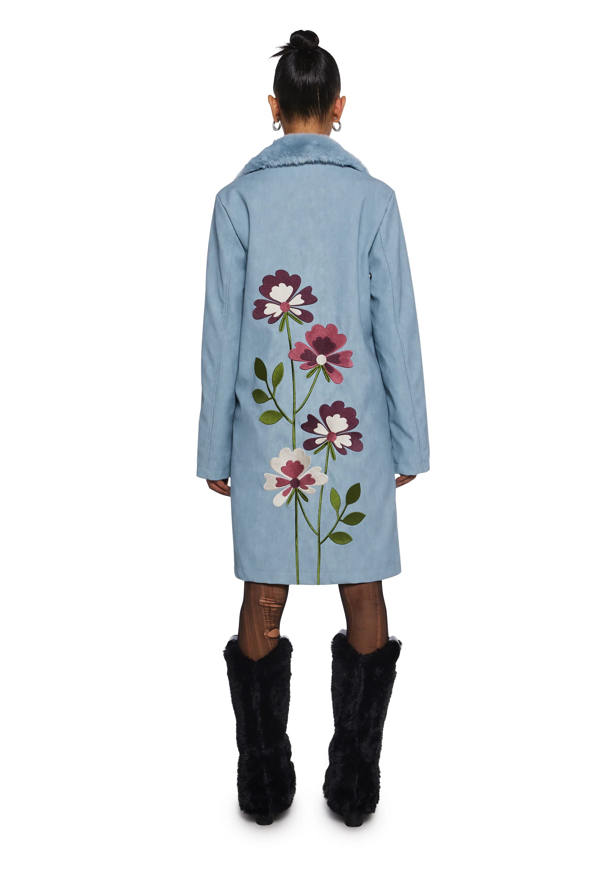 Bohemian Dreamscape Faux Suede Coat - Image 6