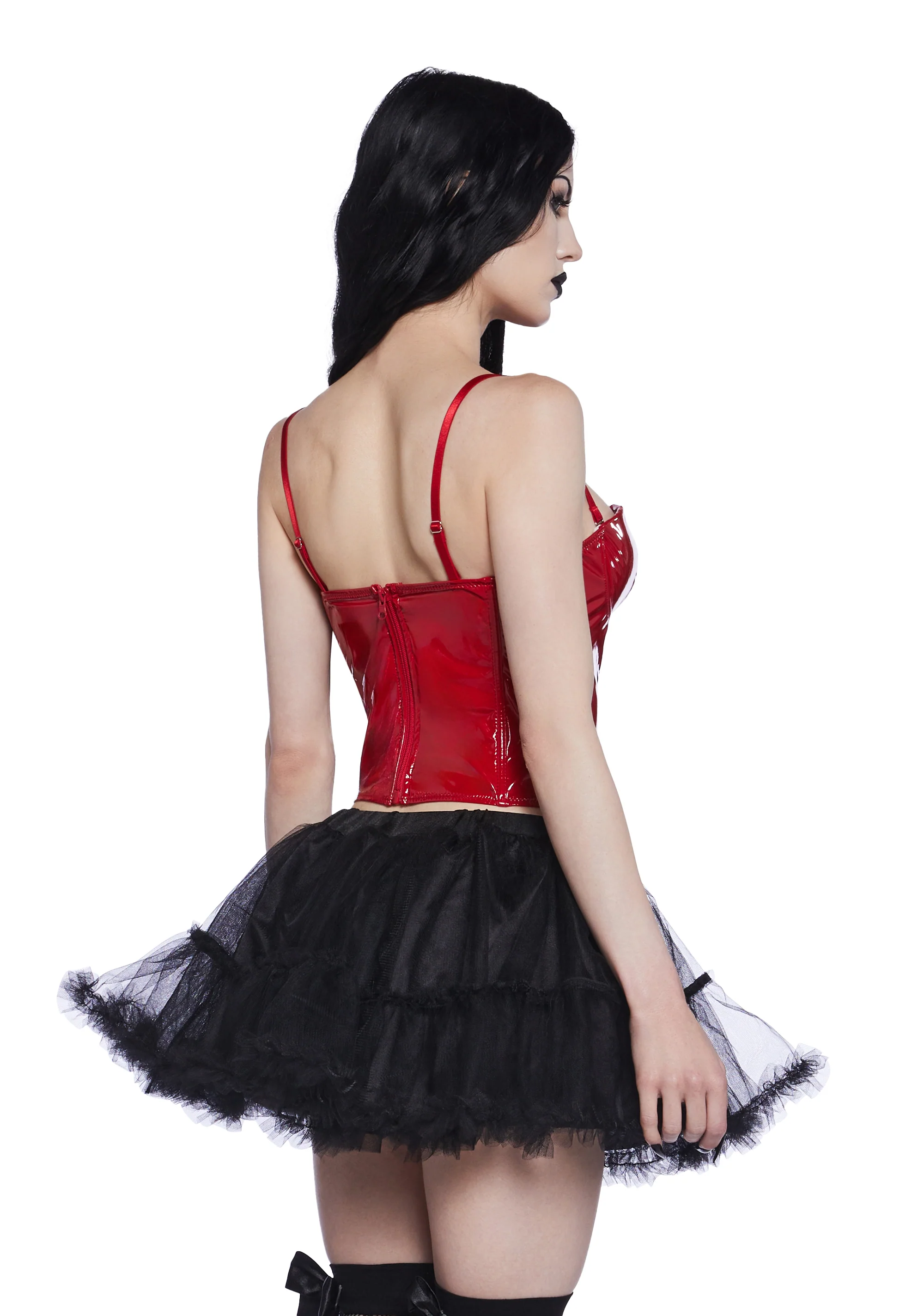 Bold At Night PVC Corset - Red - Image 4
