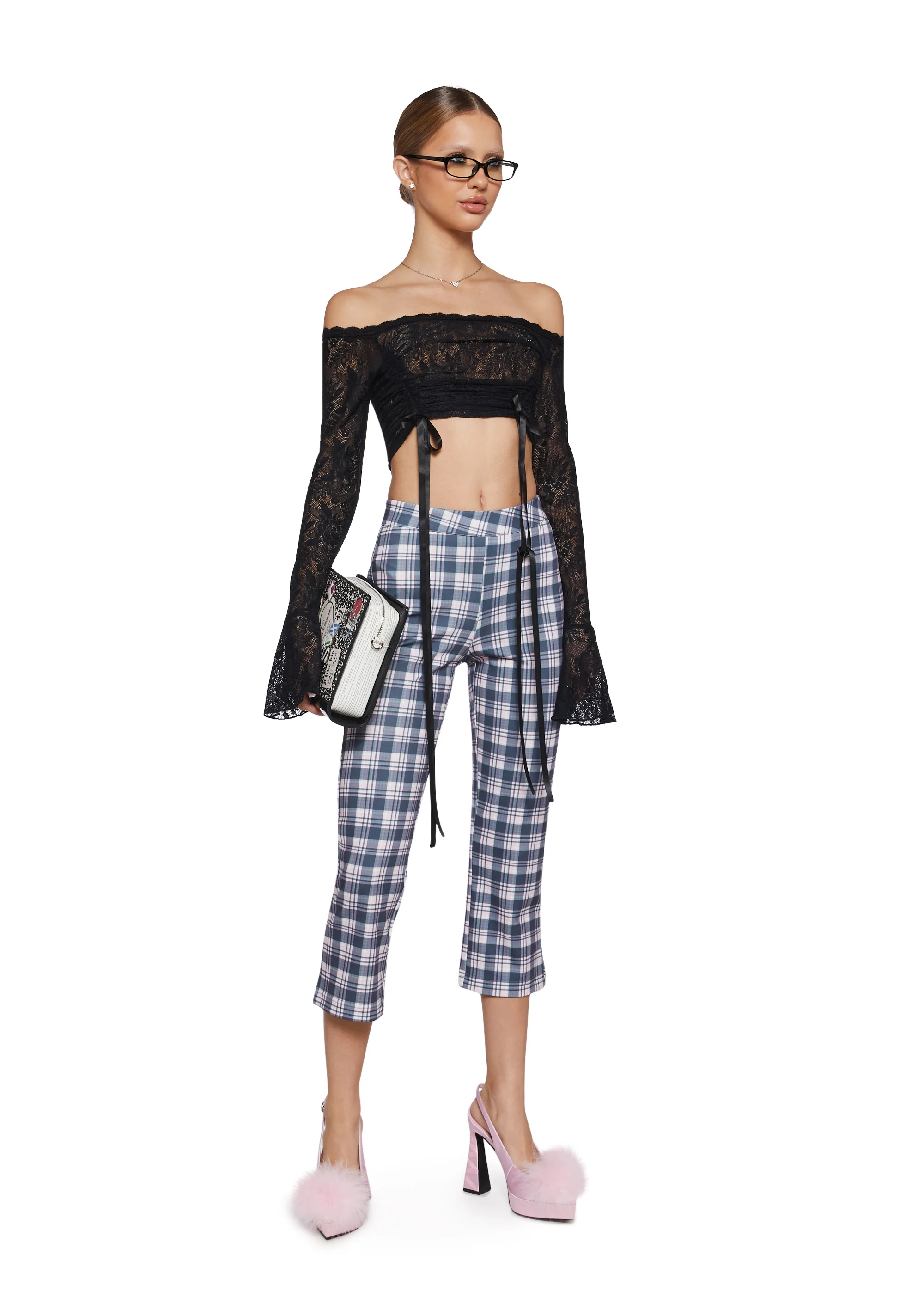 Book Club Babe Plaid Capri Pants - Image 2