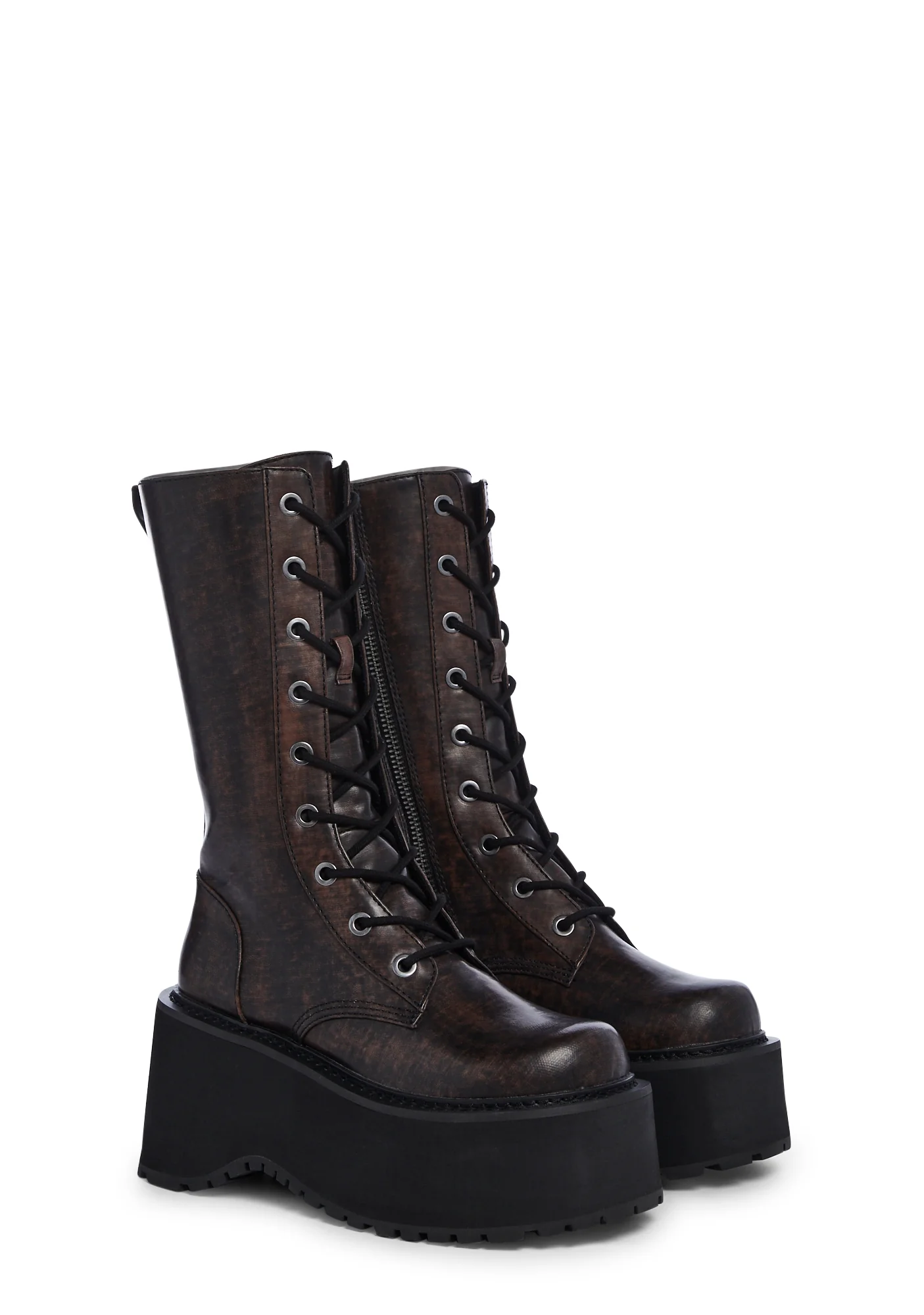 Booked Out Combat Boots - Brown - Image 3