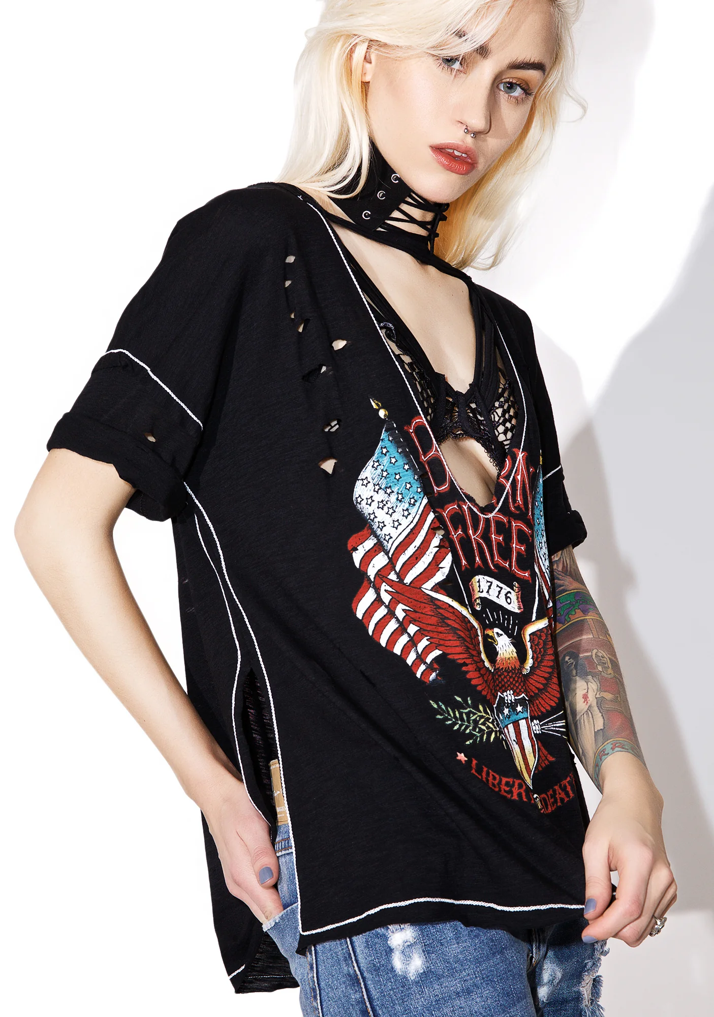 Born Free Distressed Tee - Image 4