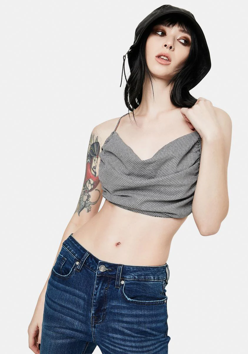 Born To Be Wild Houndstooth Crop Top - Image 2