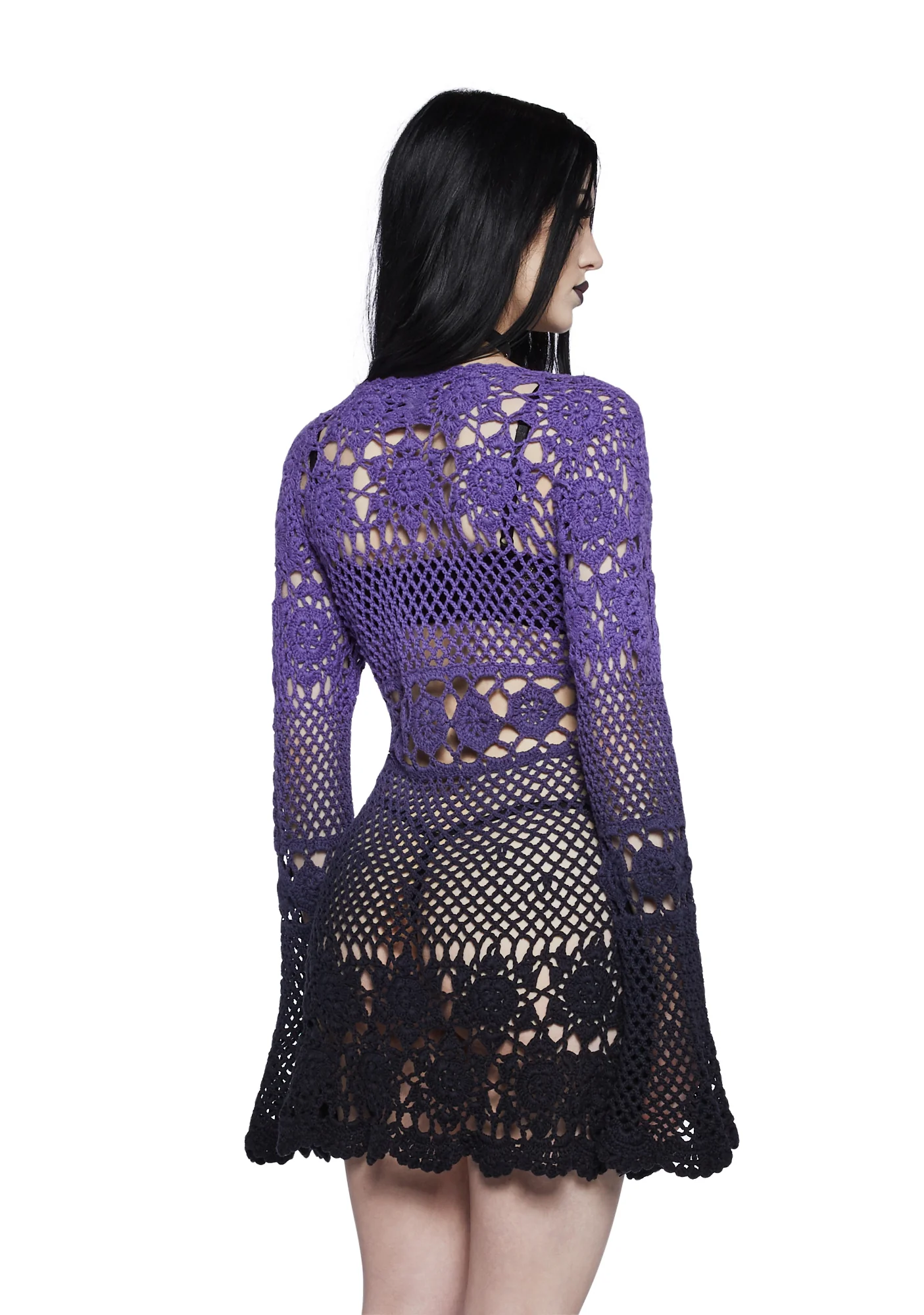 Bottled Appetites Crochet Dress - Purple - Image 4