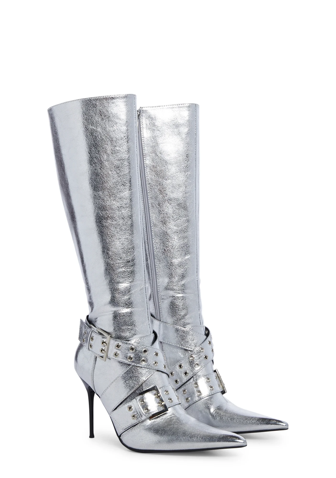 Boulevard Knee High Boots - Silver - Image 3