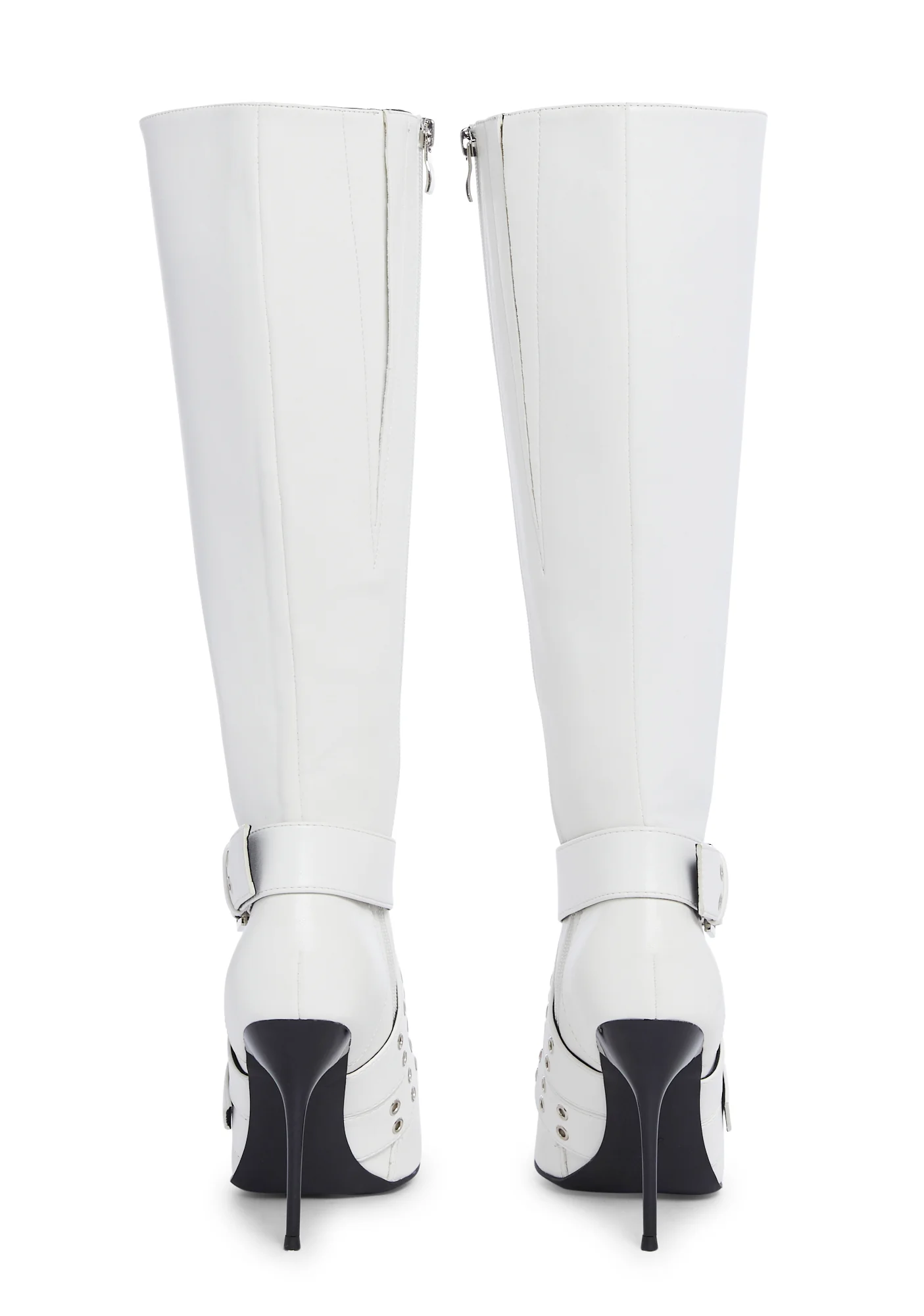 Boulevard Knee High Boots - White - Image 4