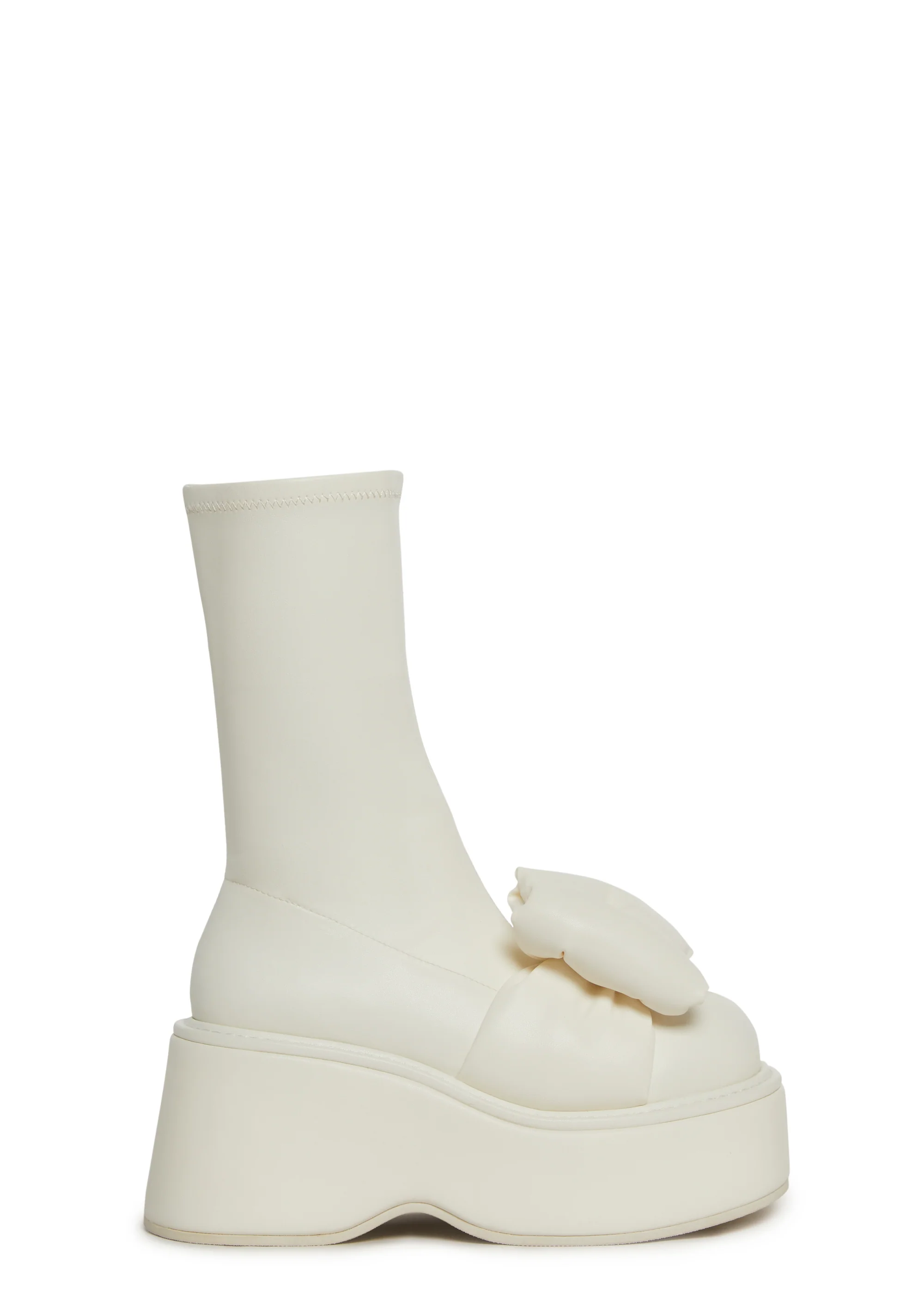 Make It Mine Bow Booties - White - Image 3