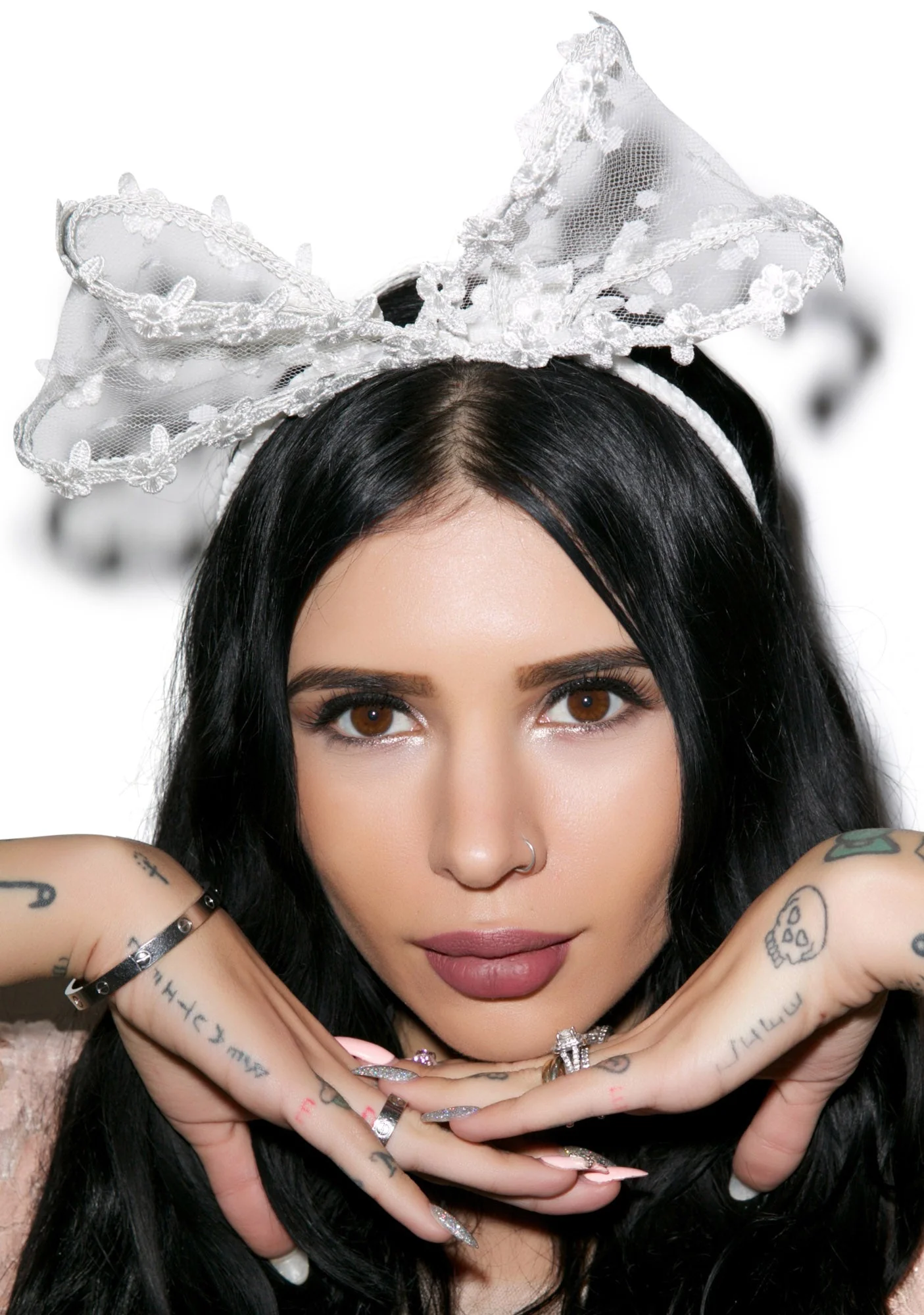 Bow Down Betch Headband - White - Image 8