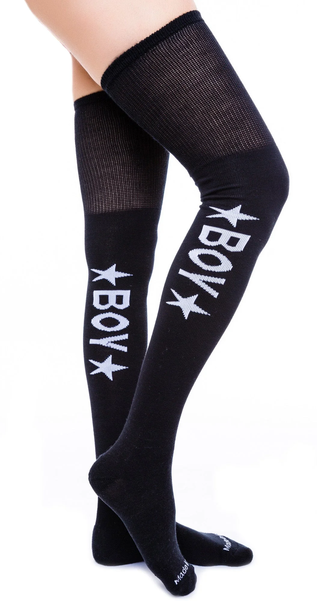 BOY Star Thigh High Socks - Black - Image 3
