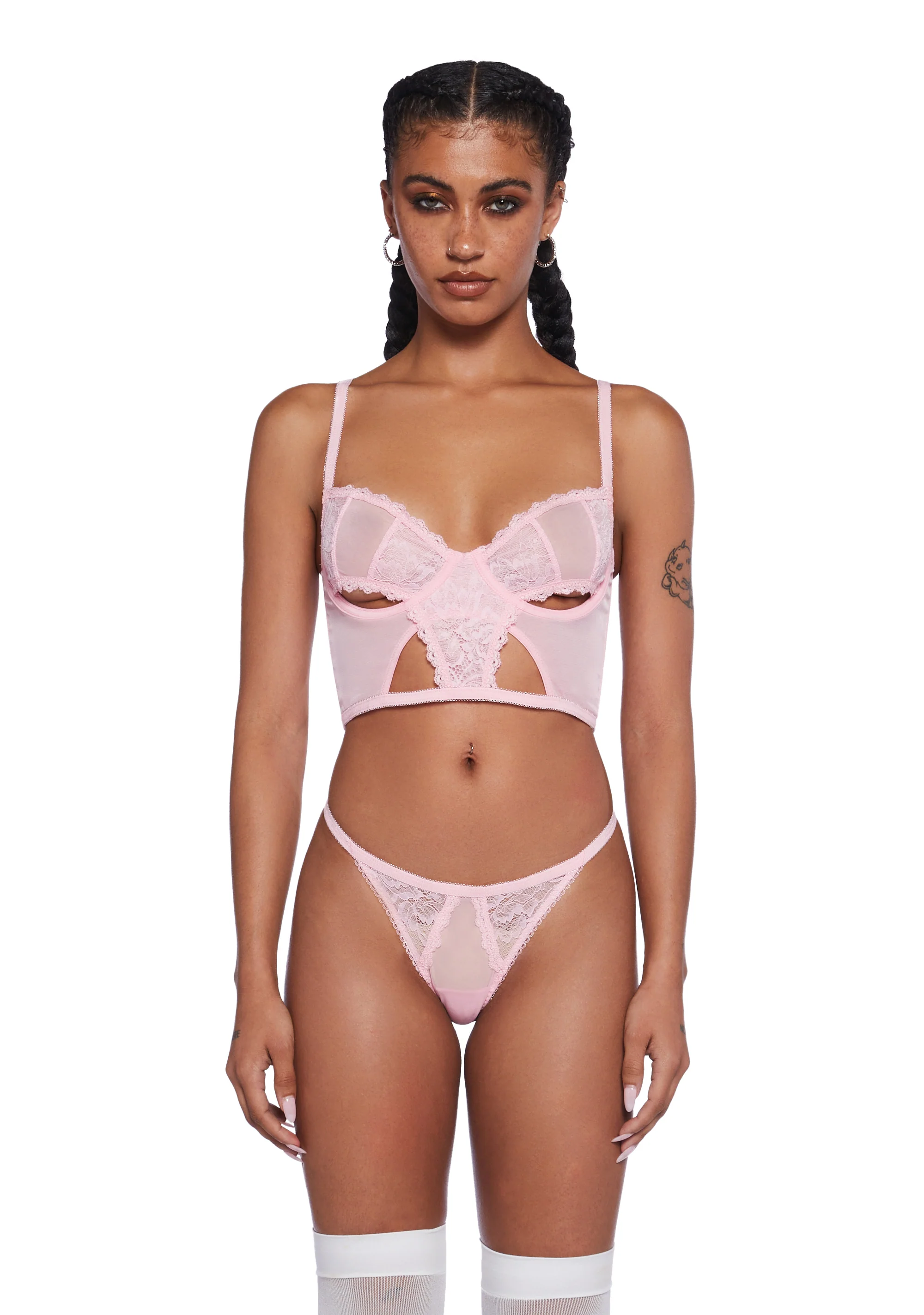 Midnight Entanglements Lingerie Set - Pink