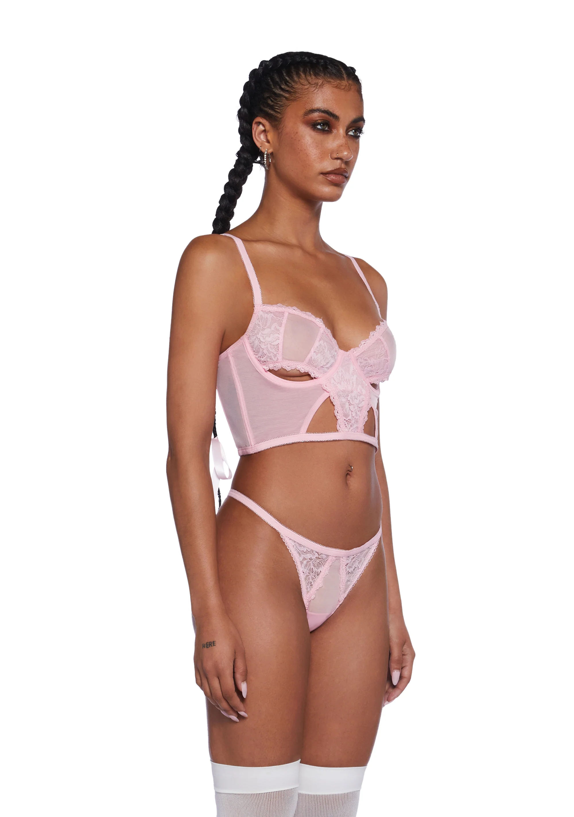 Midnight Entanglements Lingerie Set - Pink - Image 3