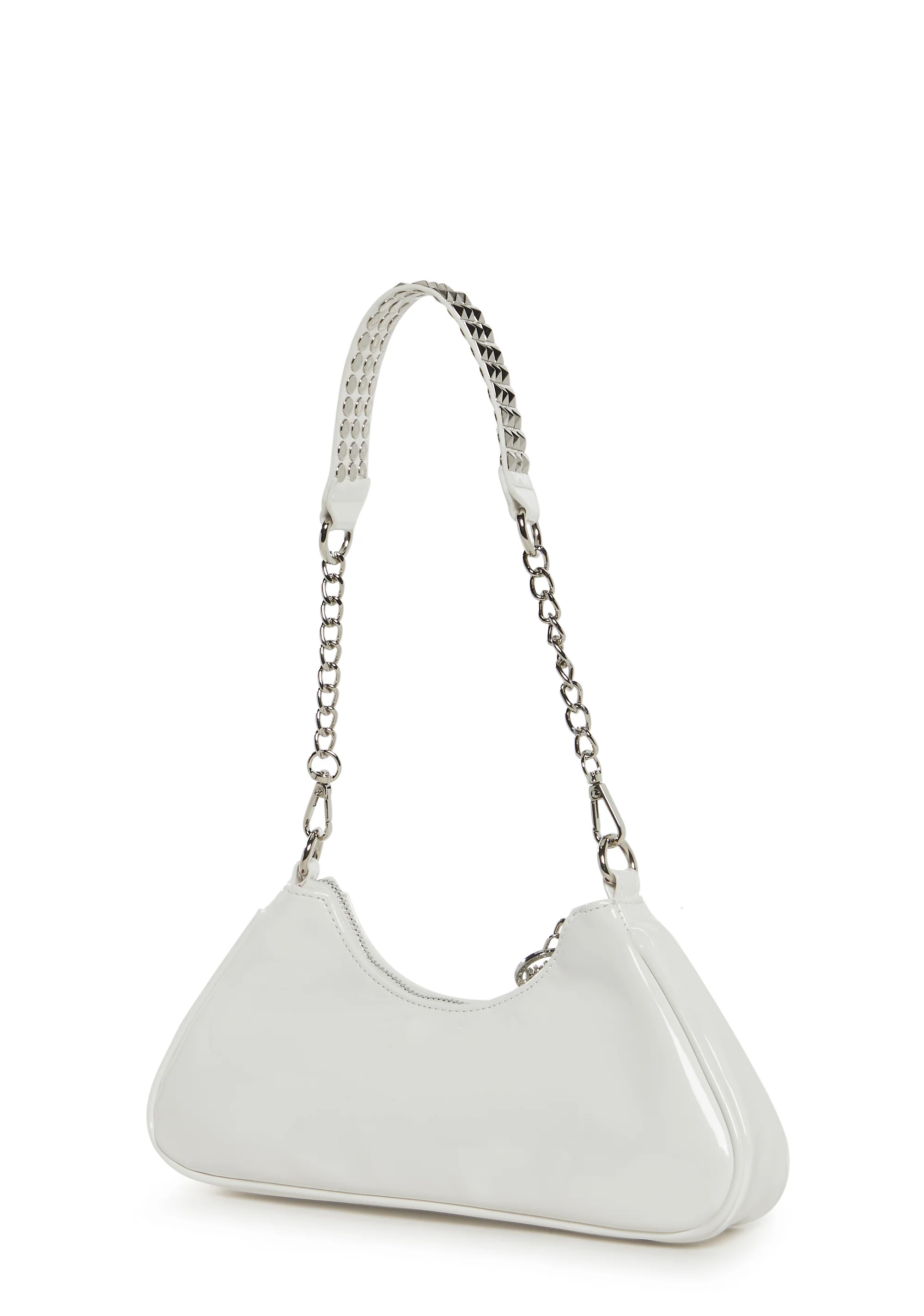 Ciska Brass Knuckle Shoulder Bag - White - Image 4