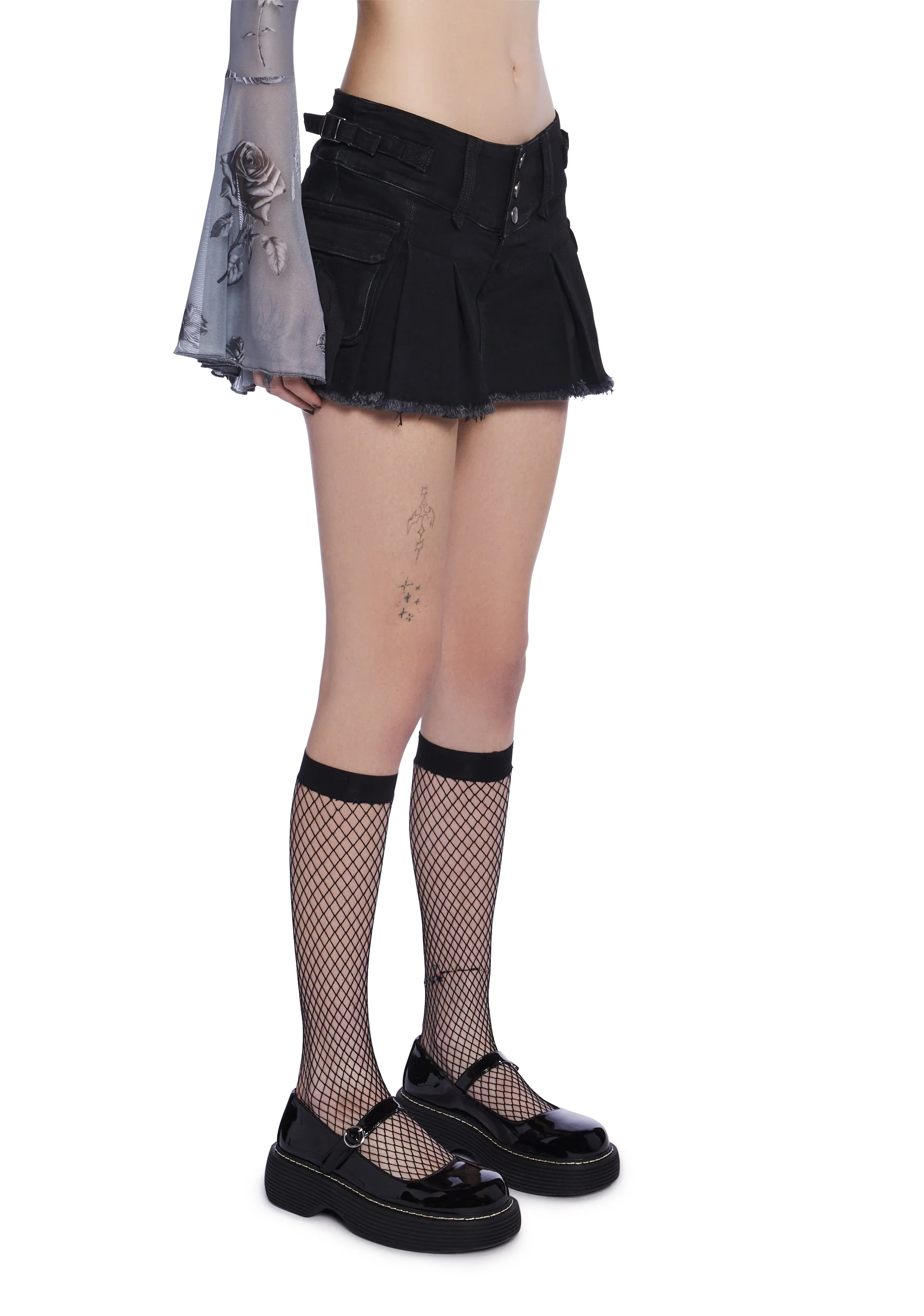 Break The Rules Pleated Cargo Mini Skirt - Image 3