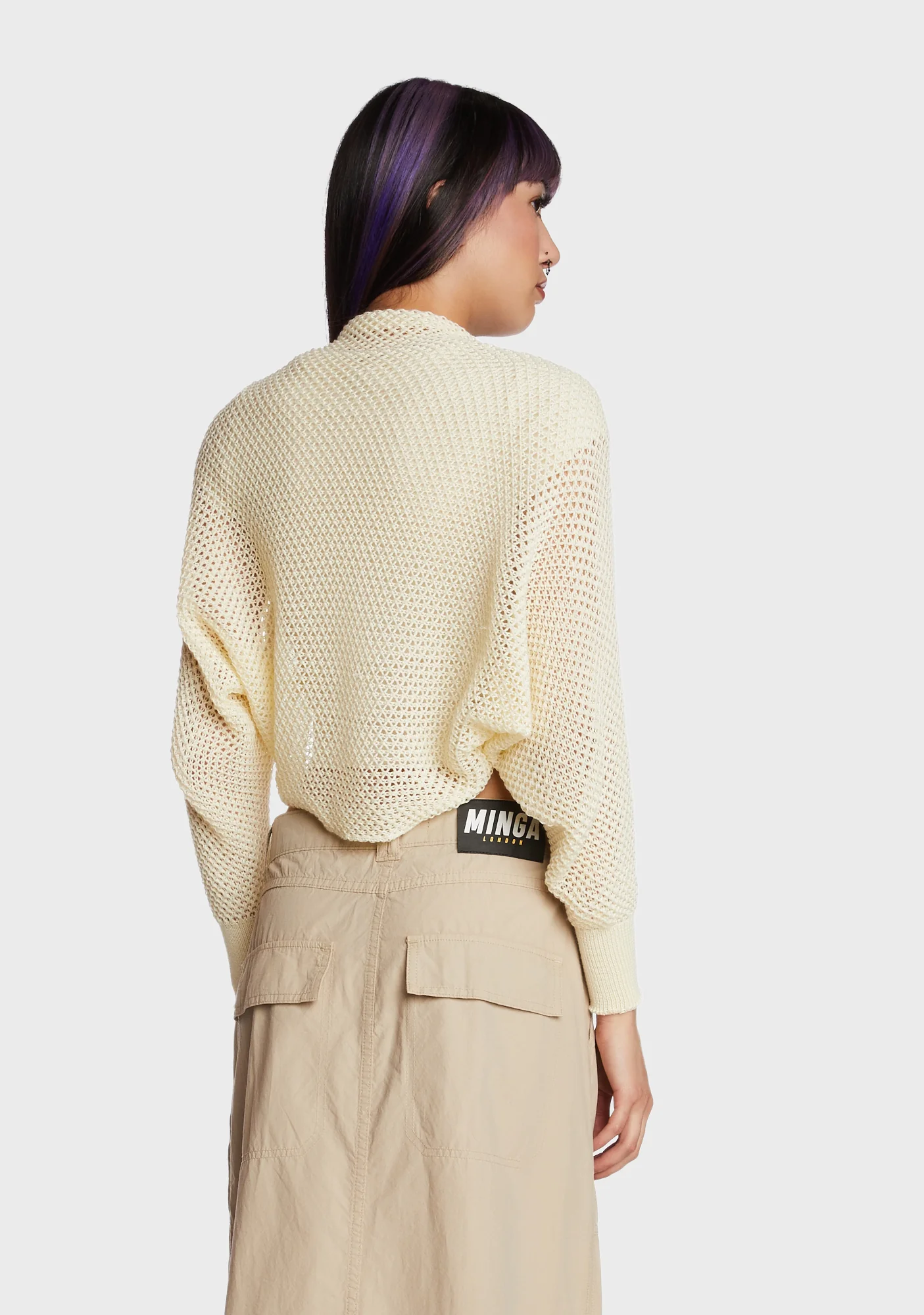 Break Time Knit Shrug - Light Brown - Image 4