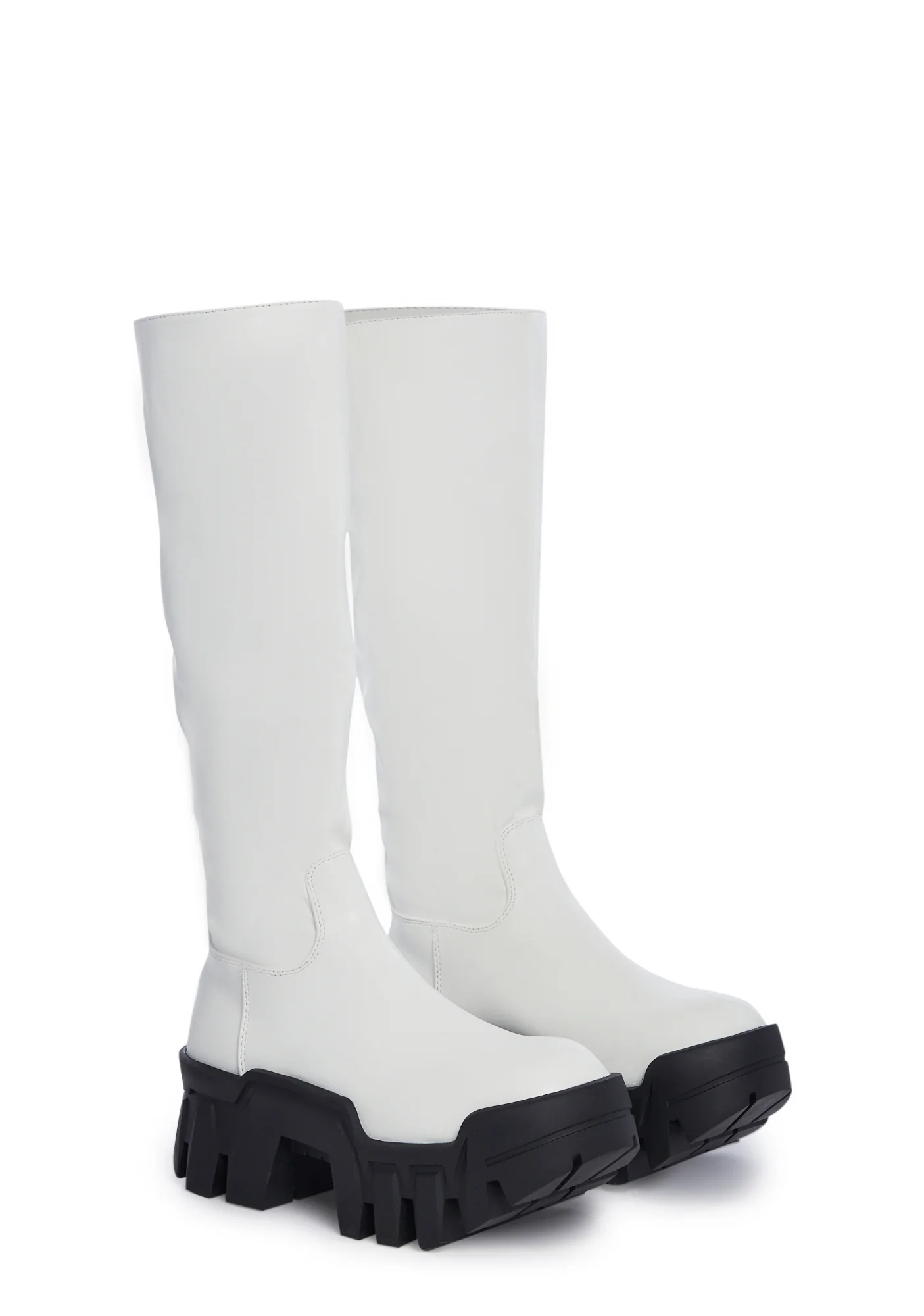 Breakaway Mood Knee High Boots- White - Image 3