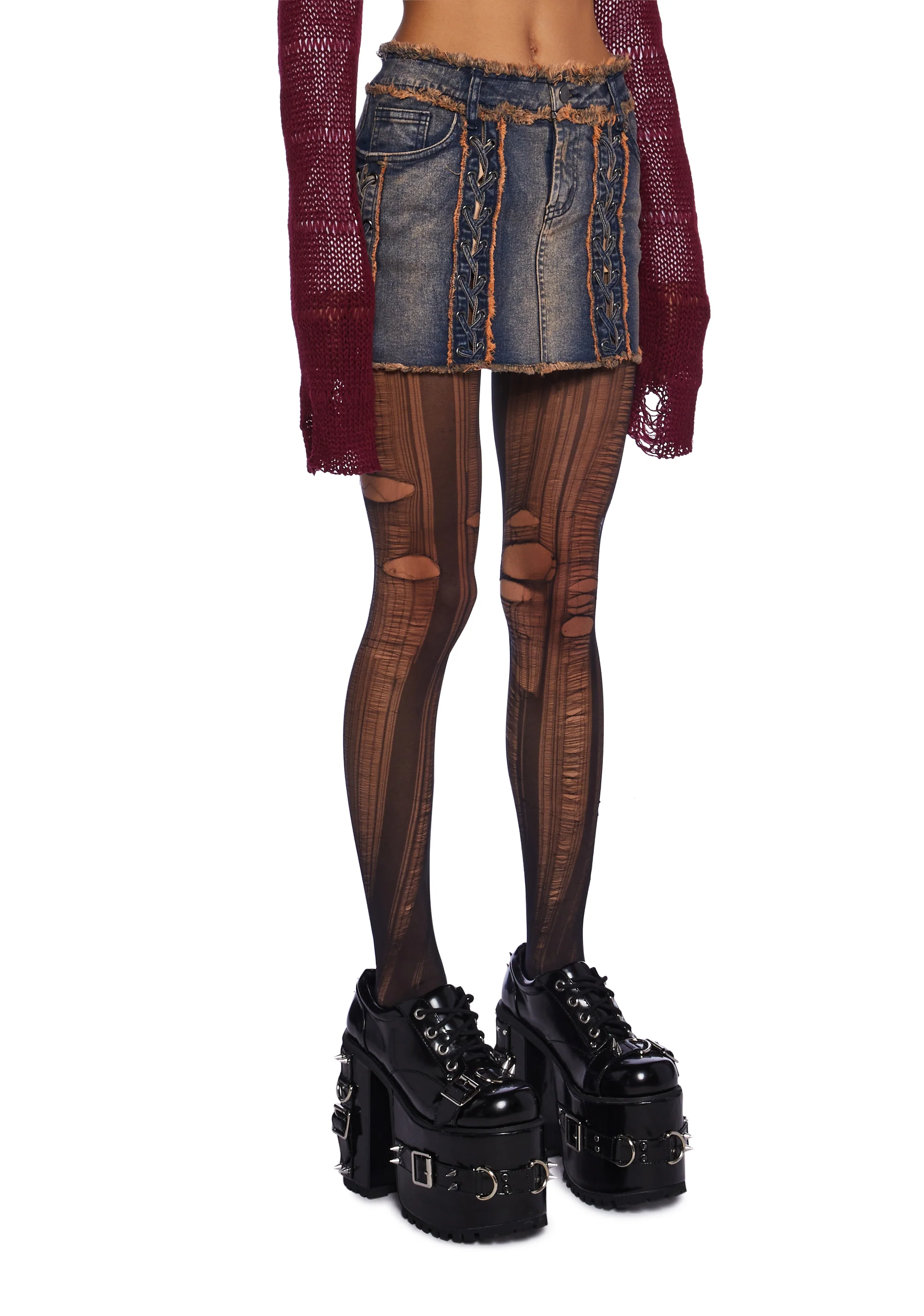 Breaking It All Denim Mini Skirt - Image 3