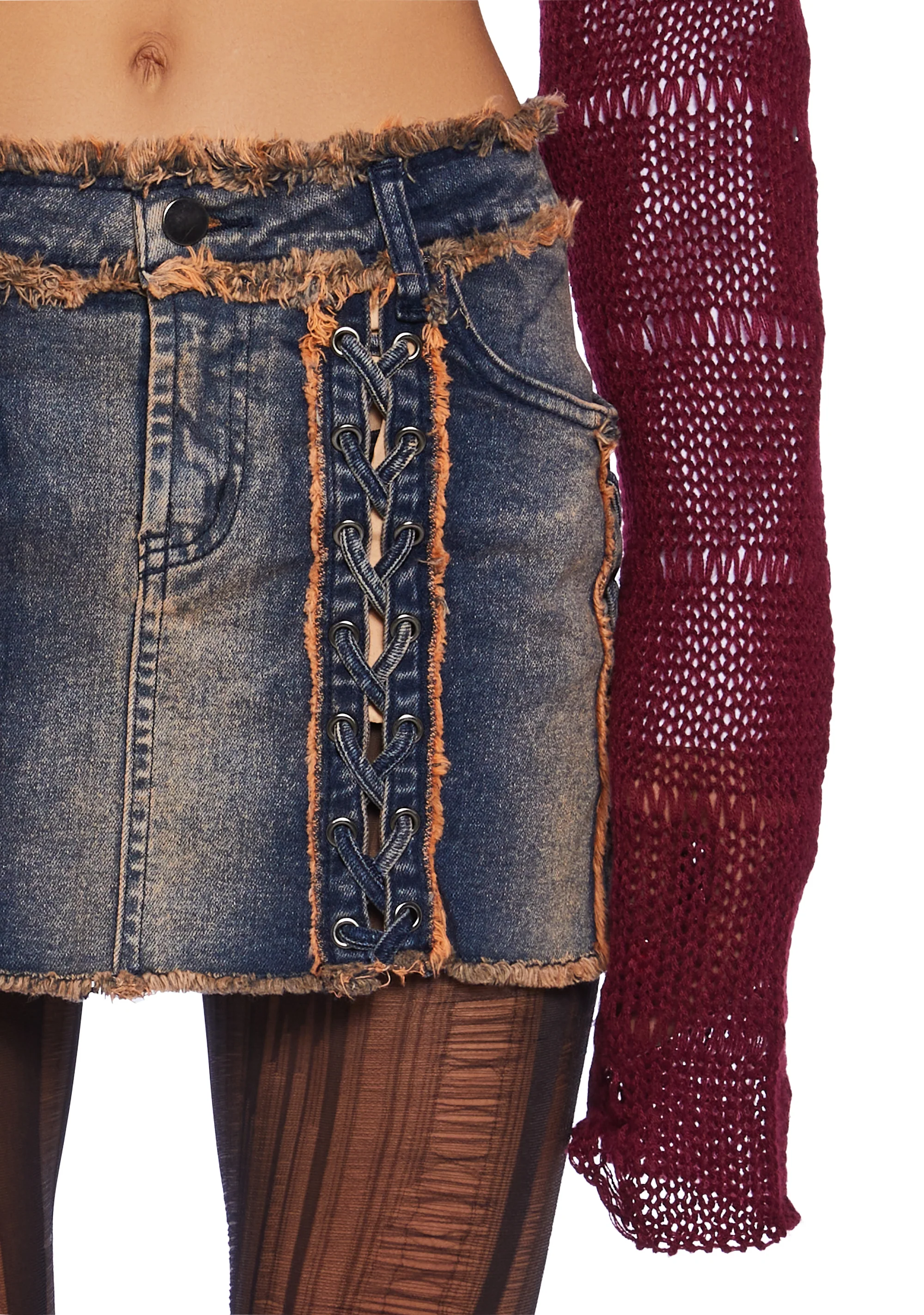 Breaking It All Denim Mini Skirt - Image 6