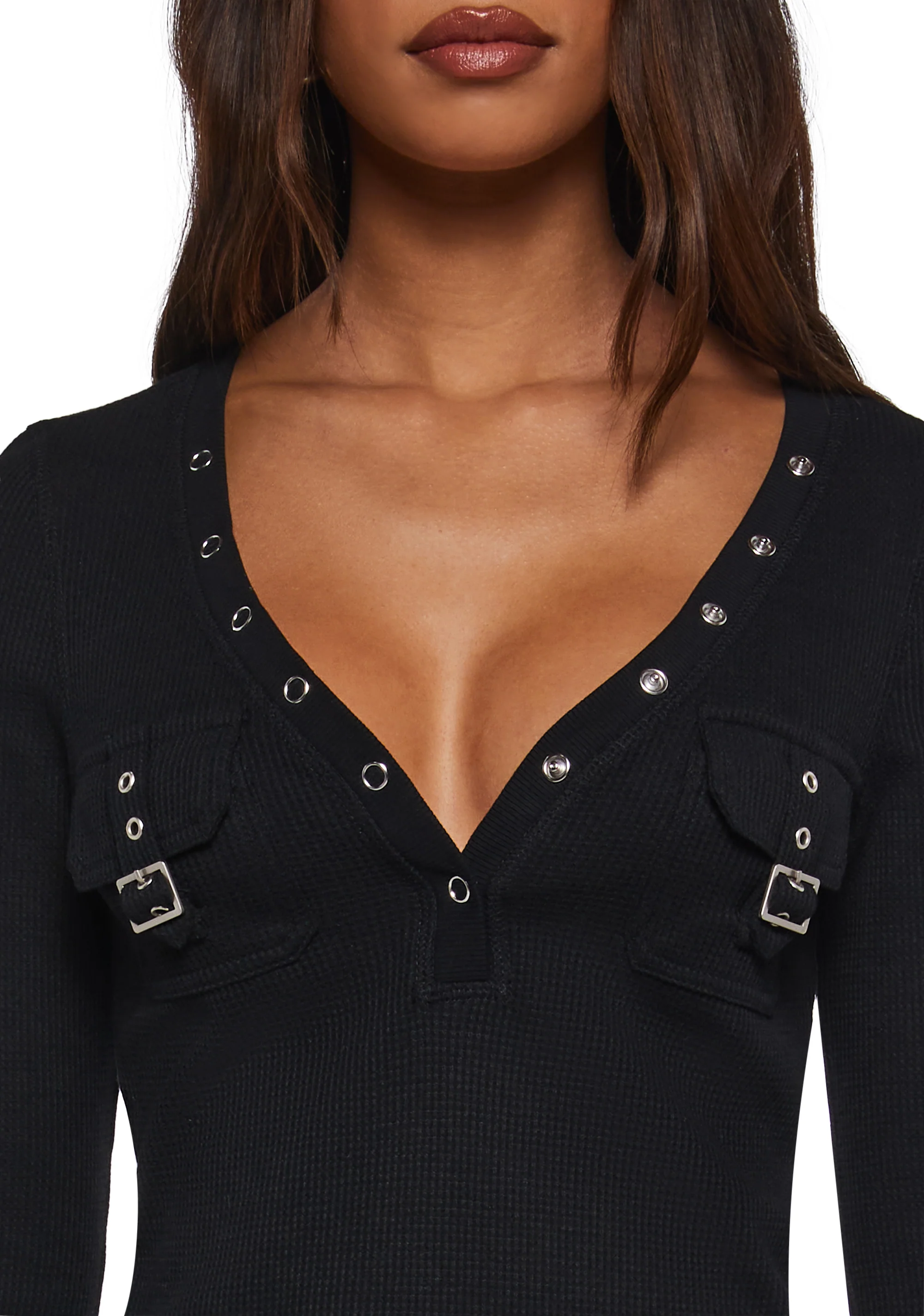 Brianna Long Sleeve Top - Black - Image 5