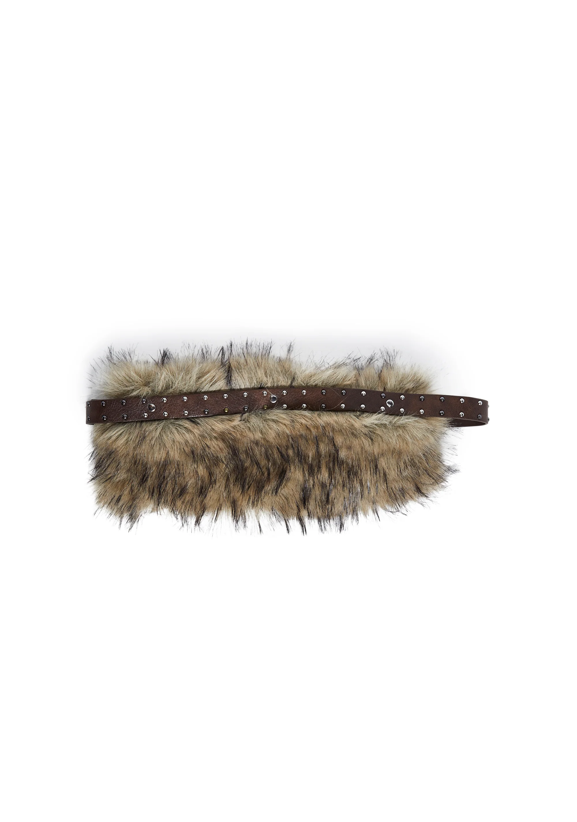 Vibing Sounds Faux Fur Belt - Brown - Image 5