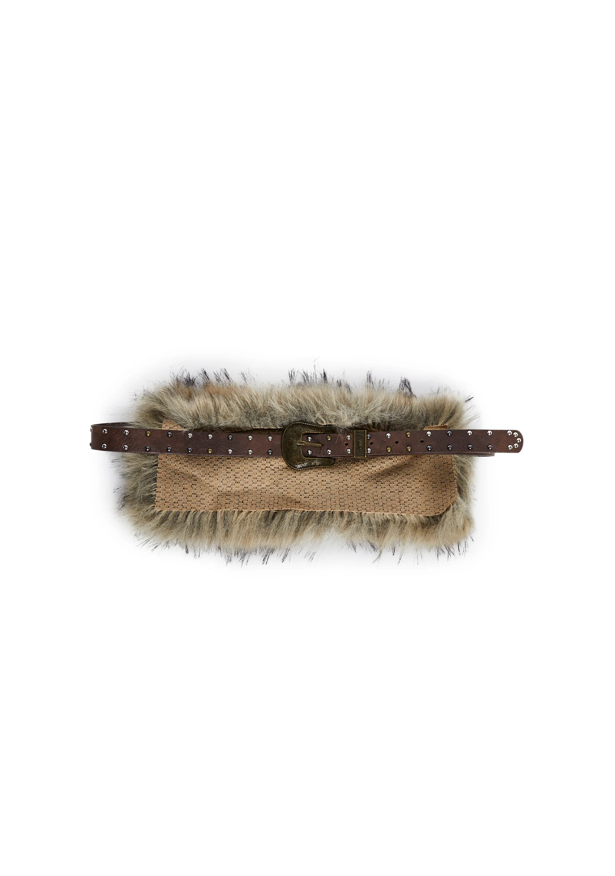 Vibing Sounds Faux Fur Belt - Brown - Image 6
