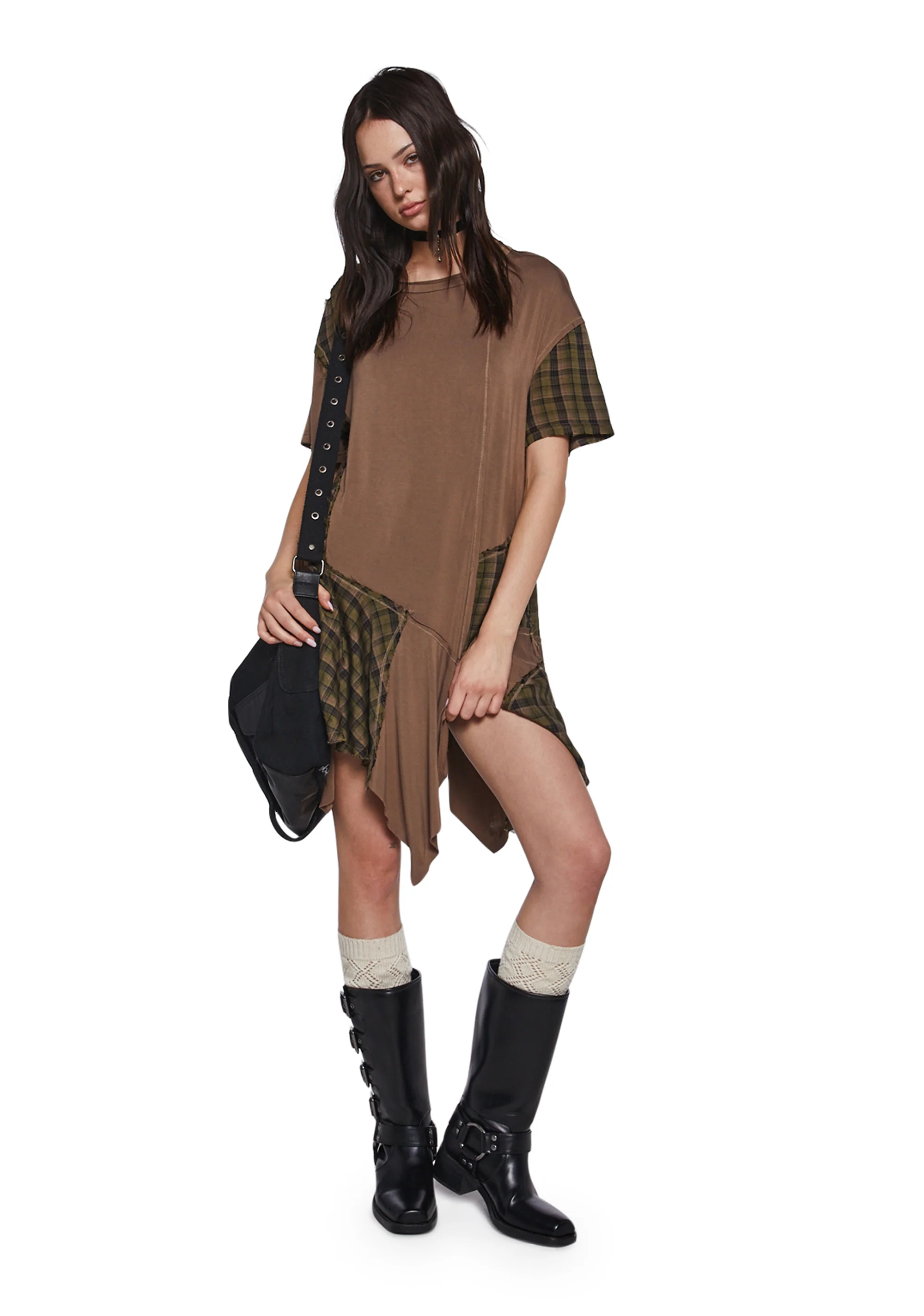 Punk Rebel Baby Doll Dress - Brown - Image 2