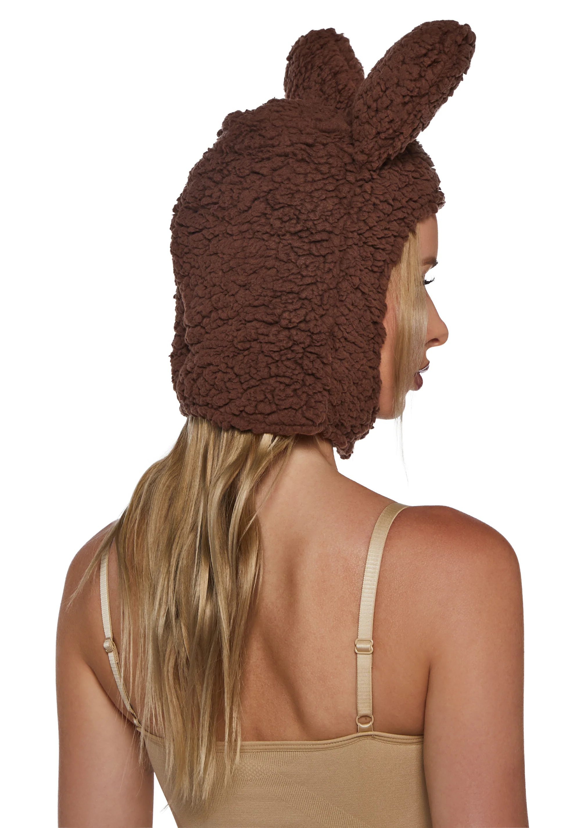 Little Monster Costume Hood - Brown - Image 3
