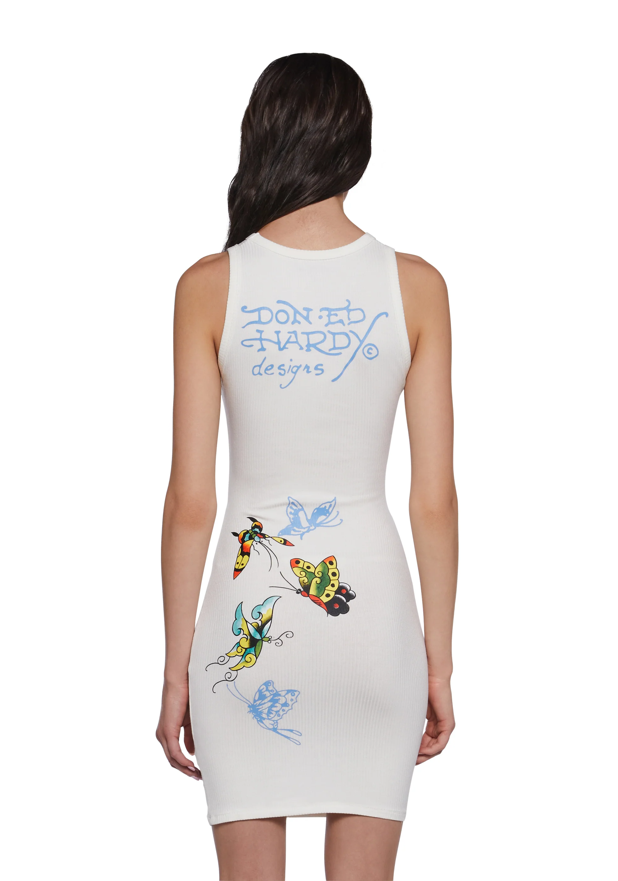Butterfly Cut Out Ribbed Dress - Image 4