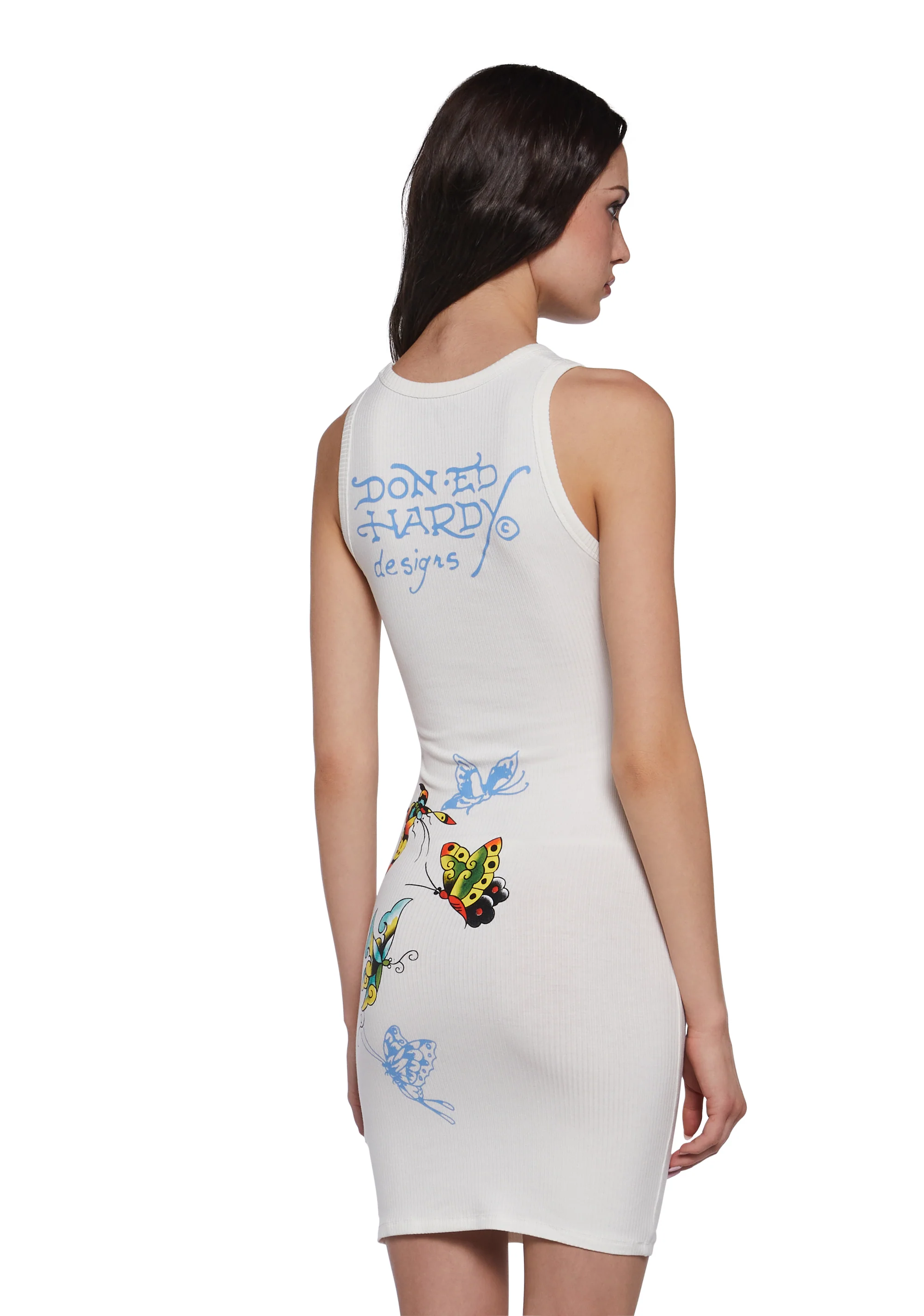 Butterfly Cut Out Ribbed Dress - Image 6