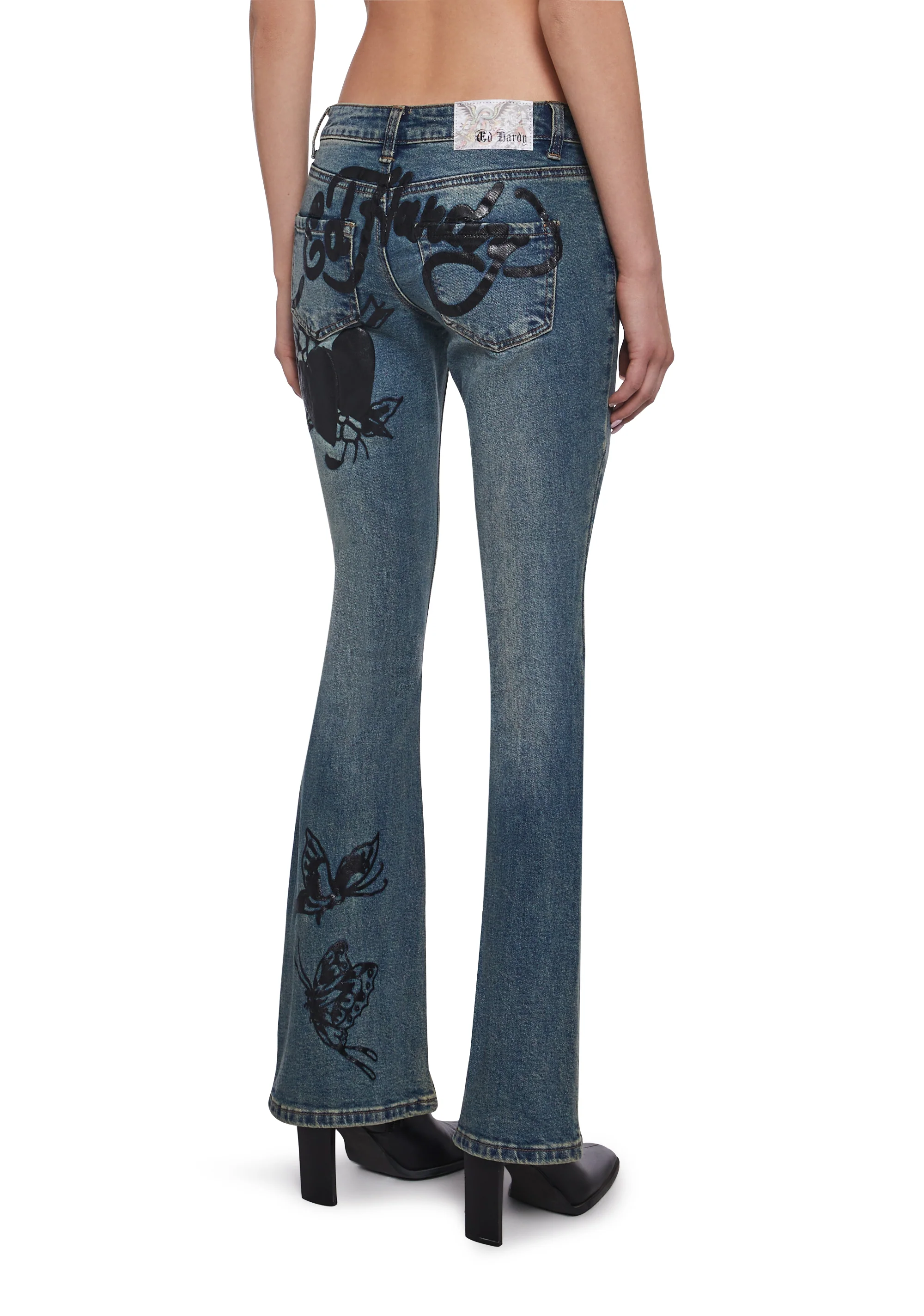 Butterfly Denim Flared Jeans - Image 4