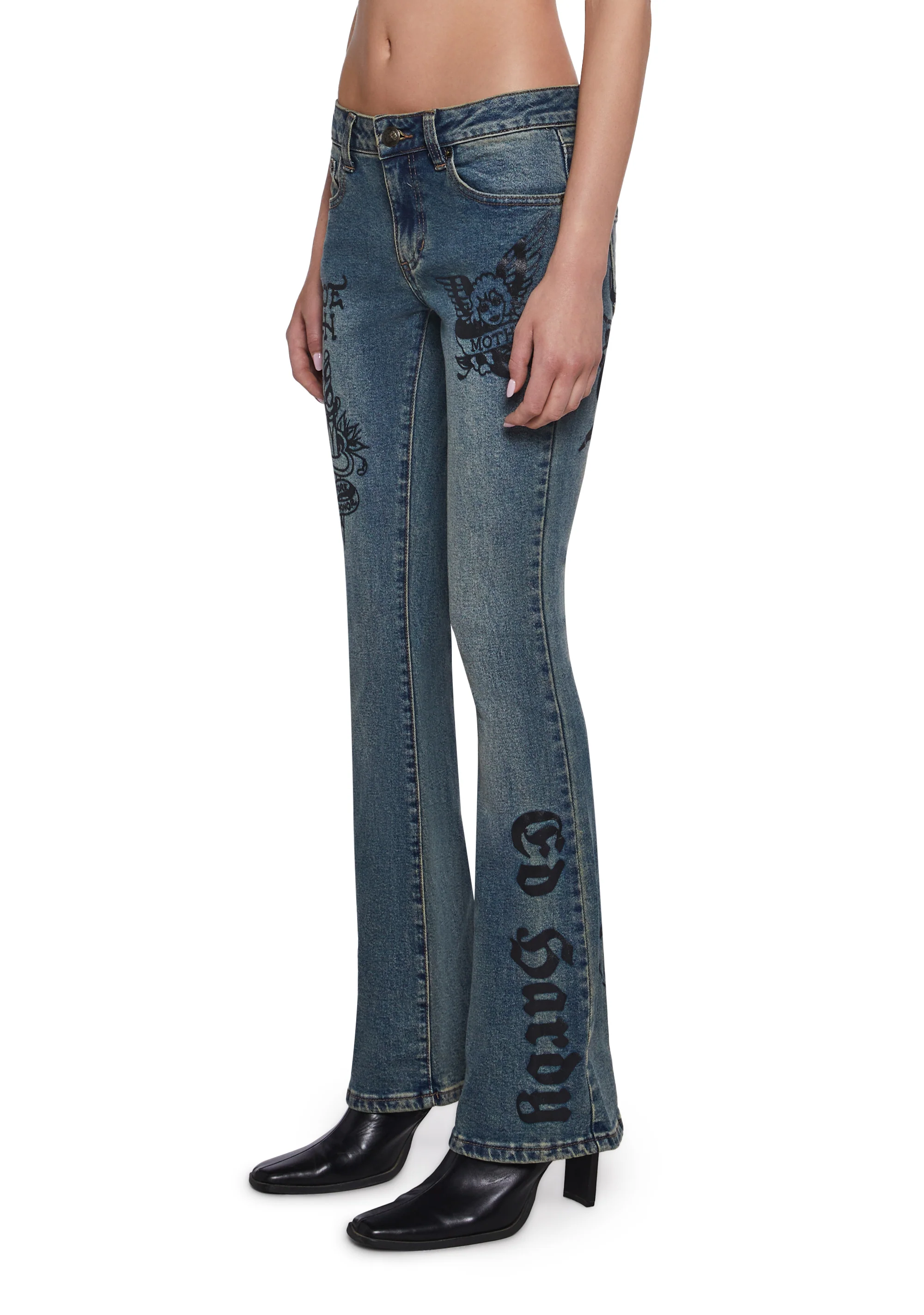 Butterfly Denim Flared Jeans - Image 6