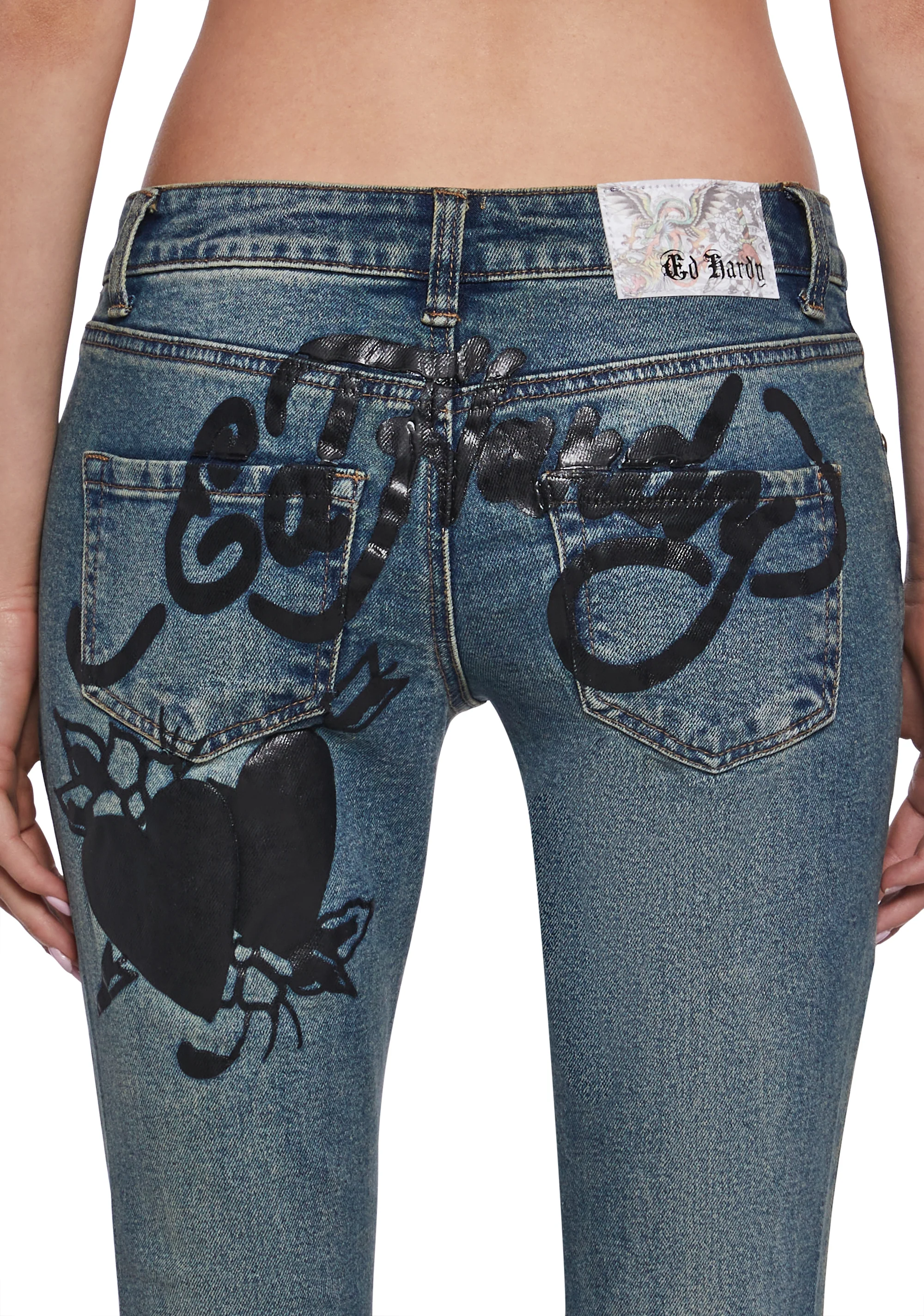 Butterfly Denim Flared Jeans - Image 7