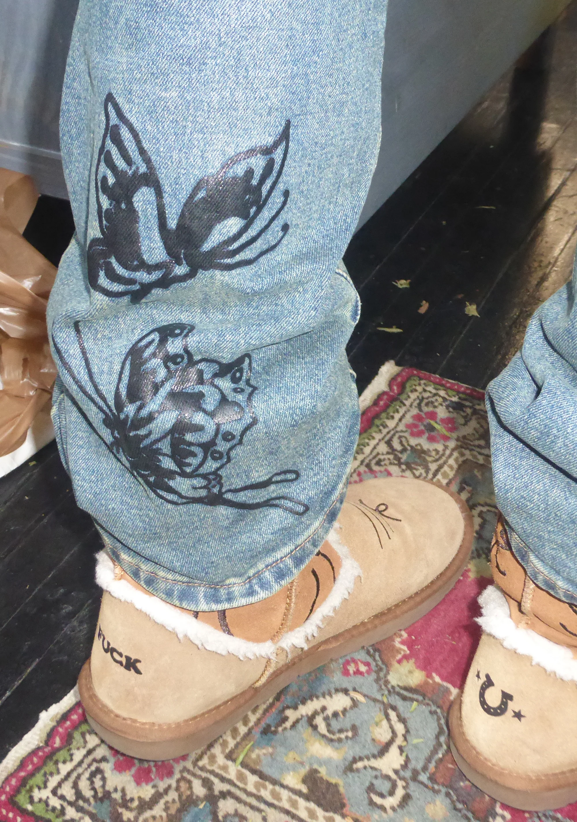 Butterfly Denim Flared Jeans - Image 9