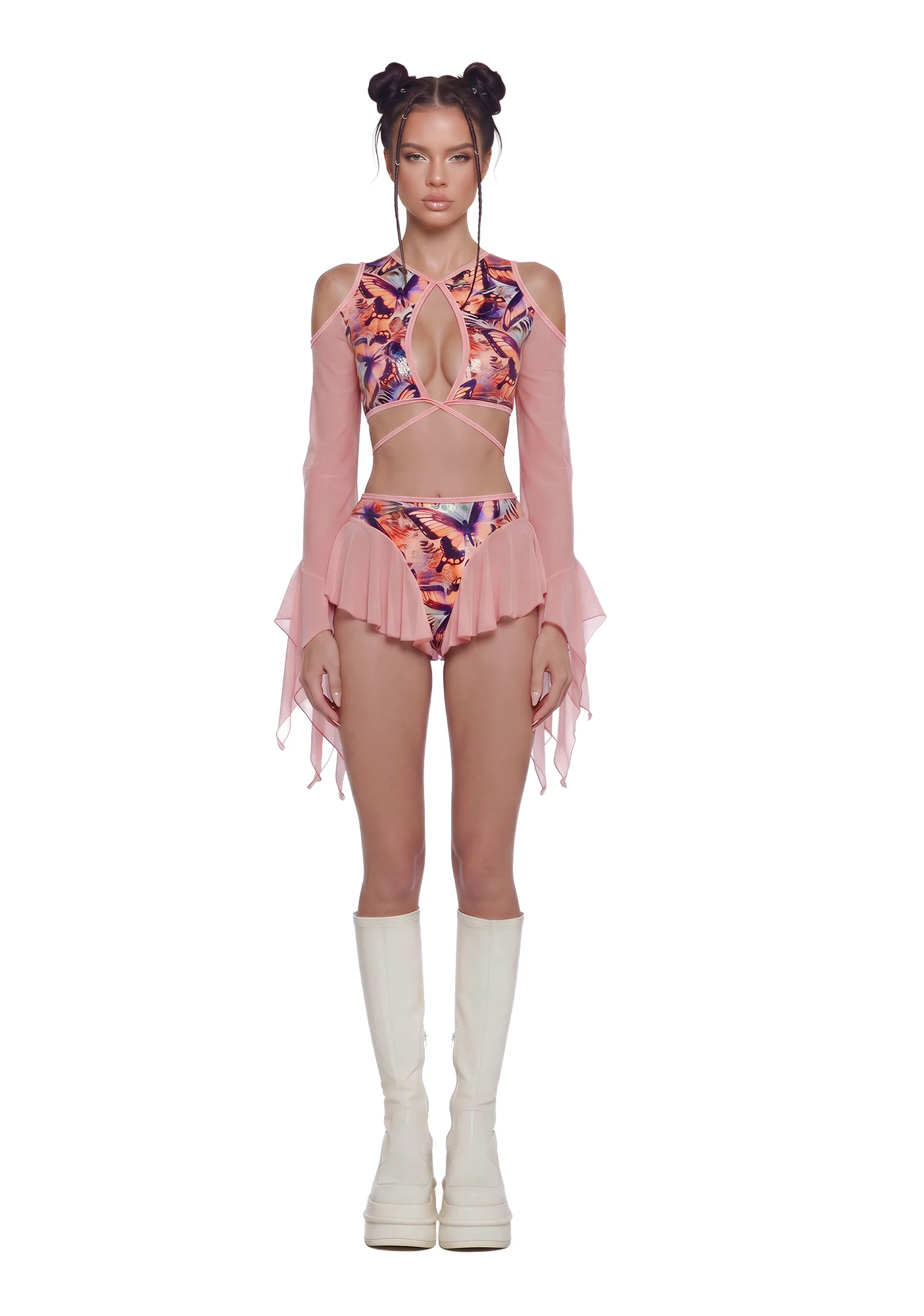 Butterfly Flutter Shorts - Pink - Image 2