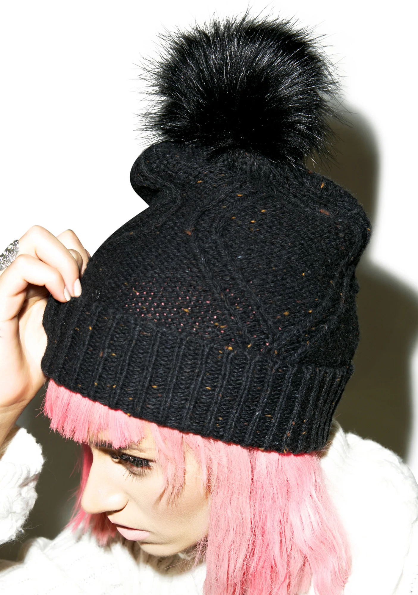 Cable Knit Beanie - Image 6