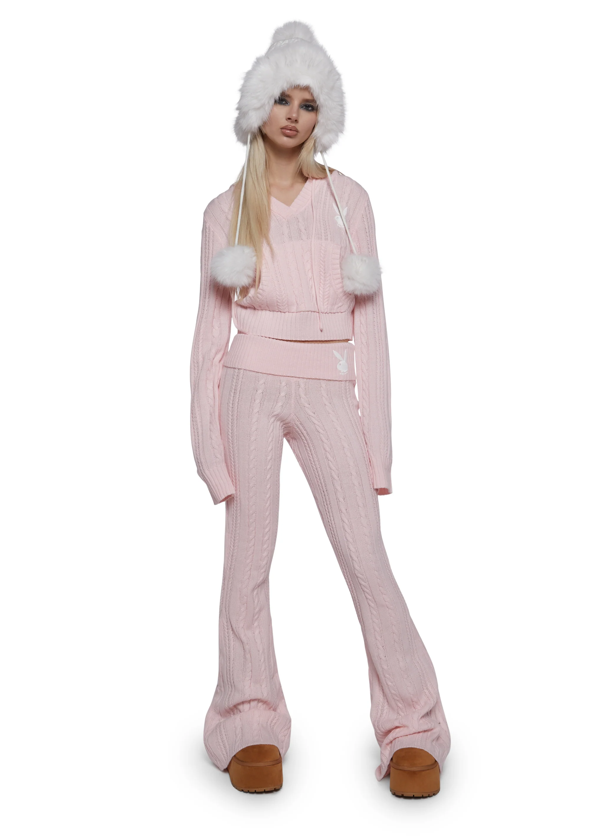 Cable Knit Pullover Hoodie - Image 2