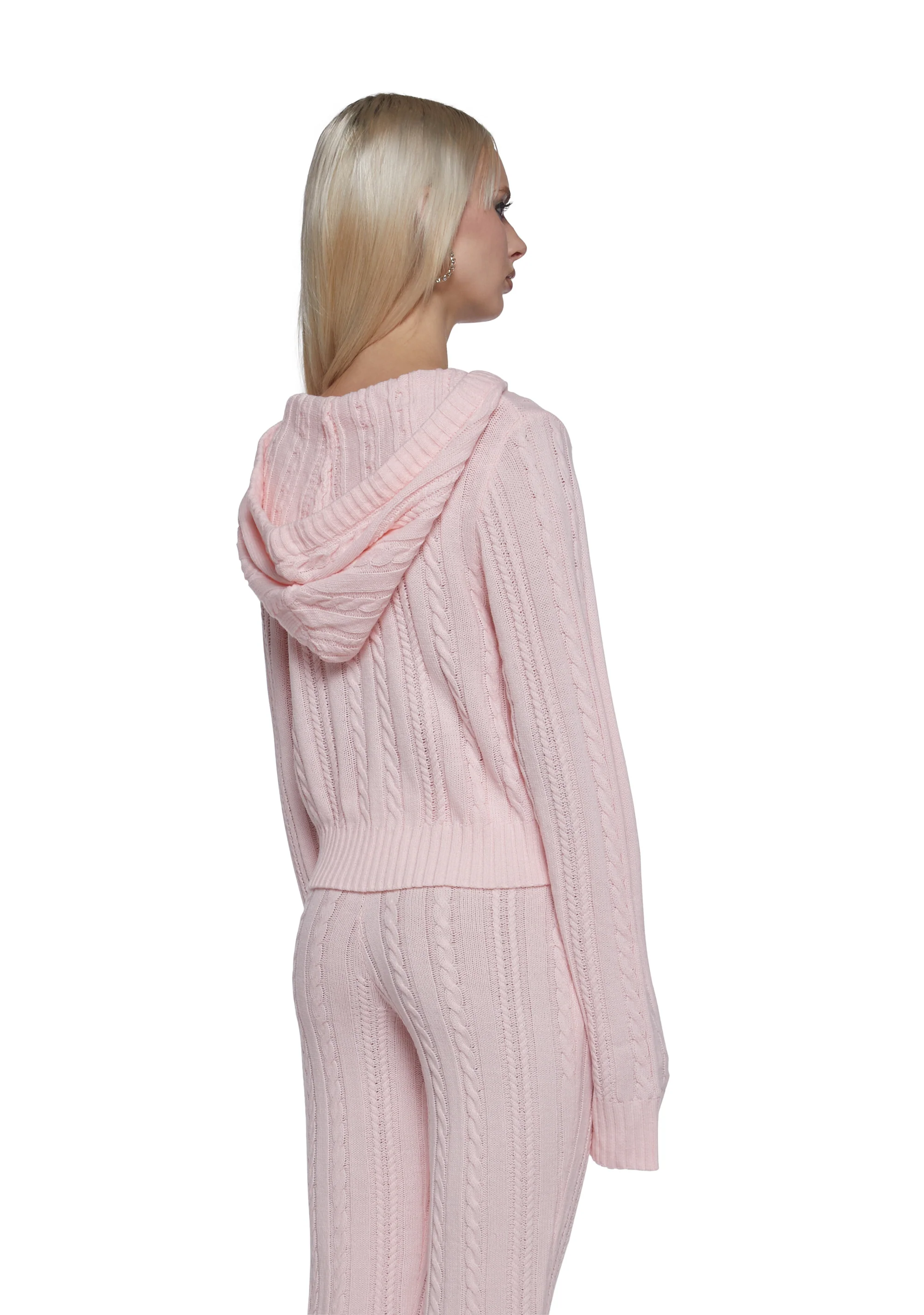Cable Knit Pullover Hoodie - Image 4
