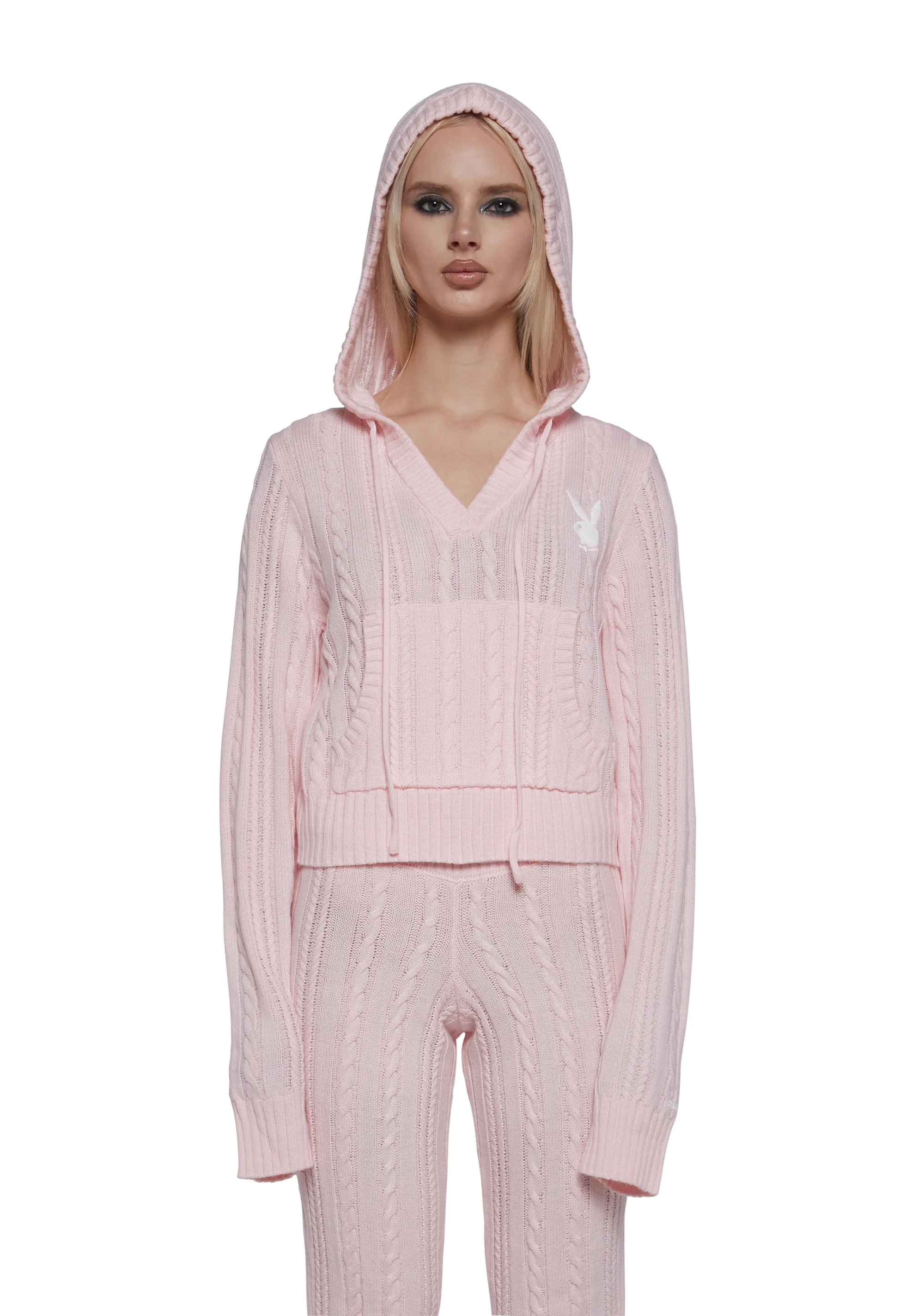 Cable Knit Pullover Hoodie - Image 7