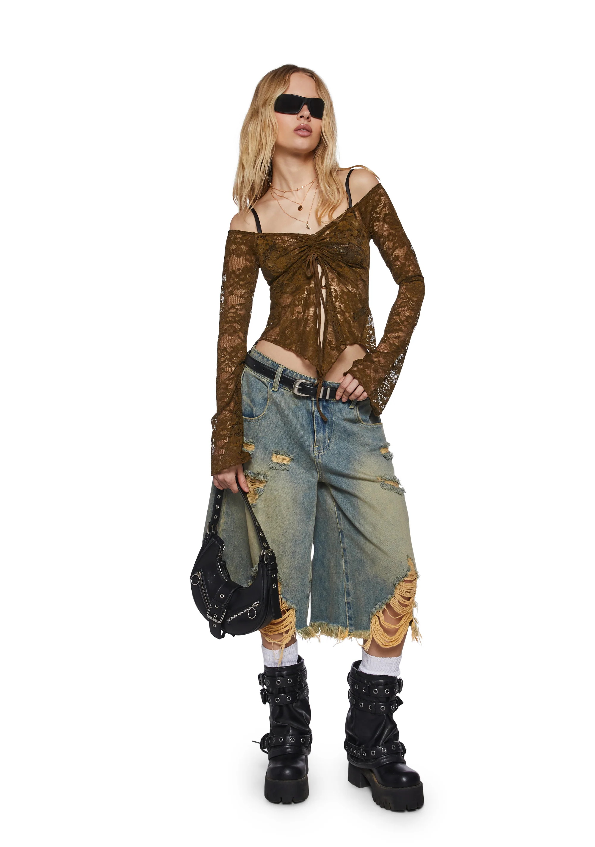 Call It Dreaming Long Sleeve Top - Olive - Image 2